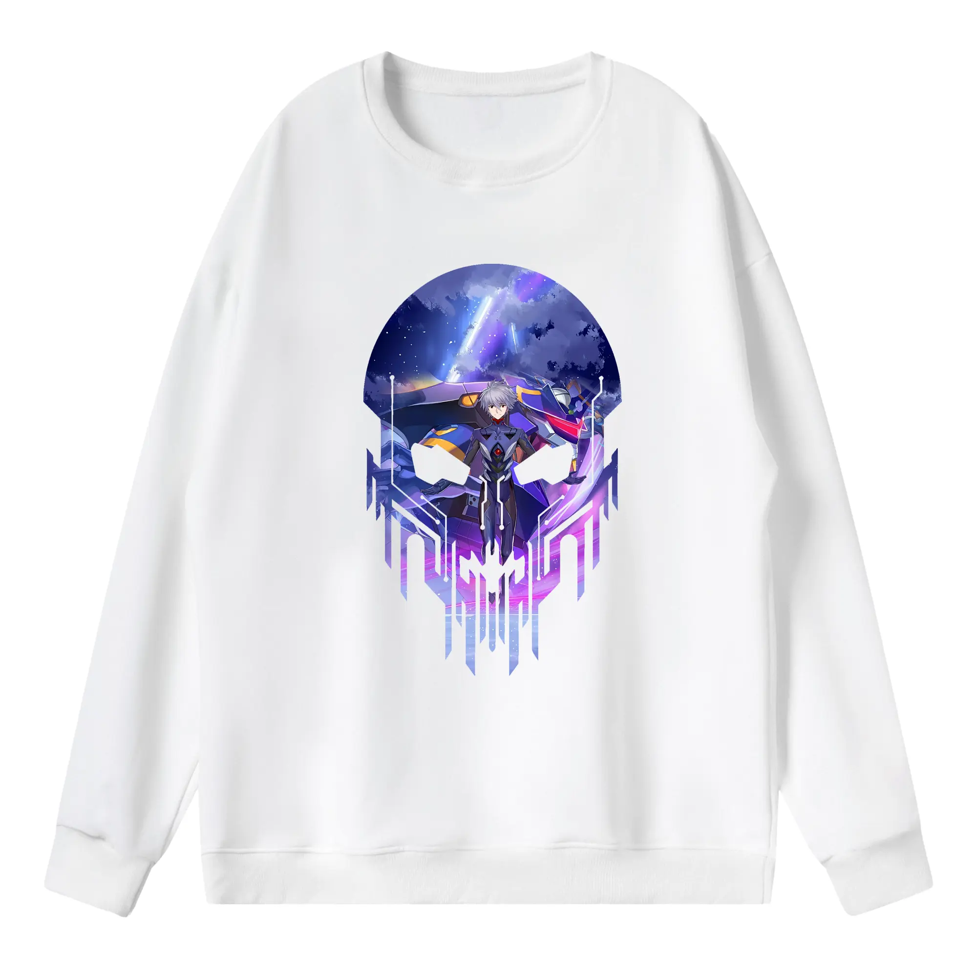 エヴァンゲリオン グッズ,渚カヲル - 薄手 クルーネック スウェット 裏毛260g · ポリエステル 春秋向け カジュアル 男女兼用 · トレーナー デイリー スポーツ 散歩に最適