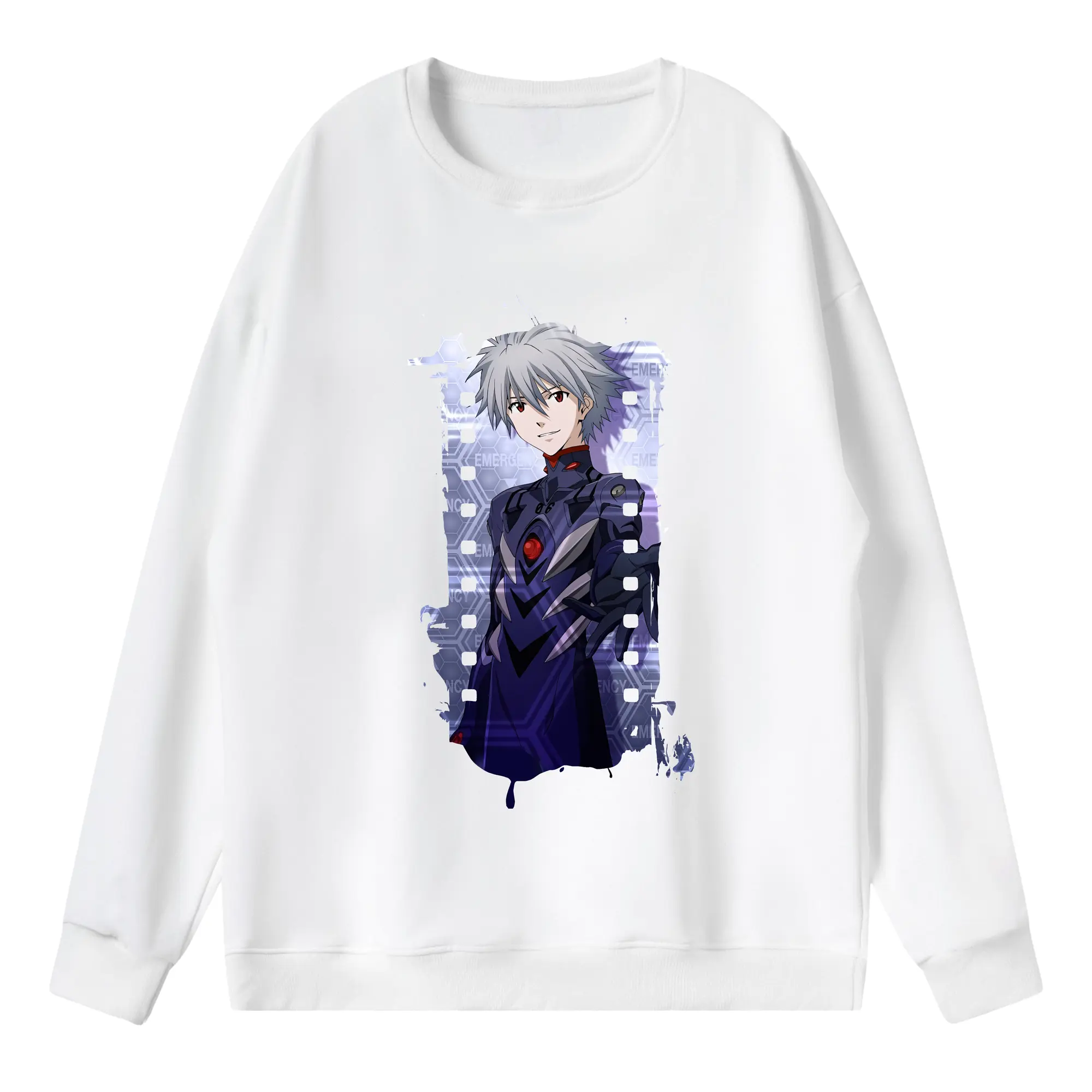 エヴァンゲリオン グッズ,渚カヲル - 薄手 クルーネック スウェット 裏毛260g · ポリエステル 春秋向け カジュアル 男女兼用 · トレーナー デイリー スポーツ 散歩に最適