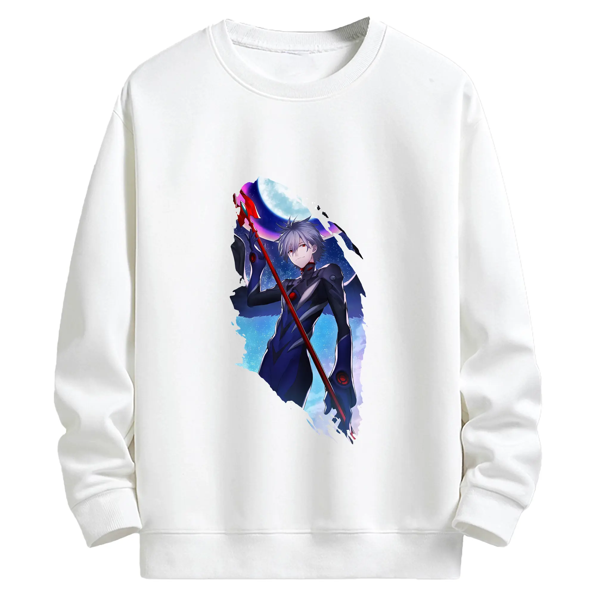 エヴァンゲリオン グッズ,渚カヲル - キッズ クルーネックスウェットシャツ ・ フロントプリント ・ 綿80％ ポリエステル20％ ・ 快適 通学 スポーツ 日常使い お散歩用