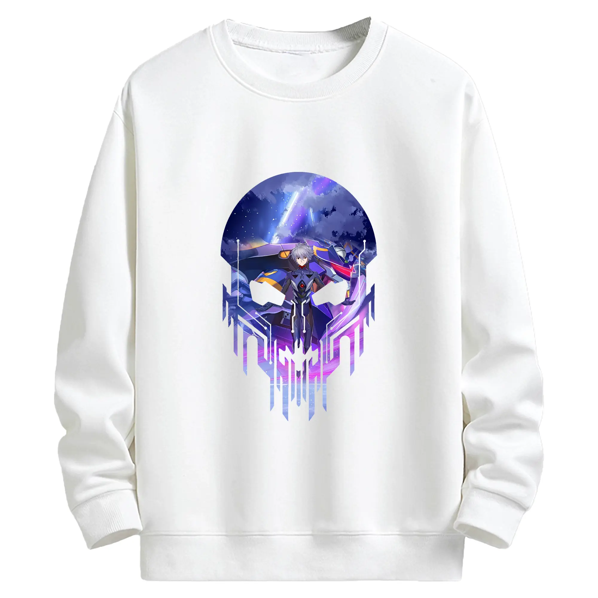 エヴァンゲリオン グッズ,渚カヲル - キッズ クルーネックスウェットシャツ ・ フロントプリント ・ 綿80％ ポリエステル20％ ・ 快適 通学 スポーツ 日常使い お散歩用