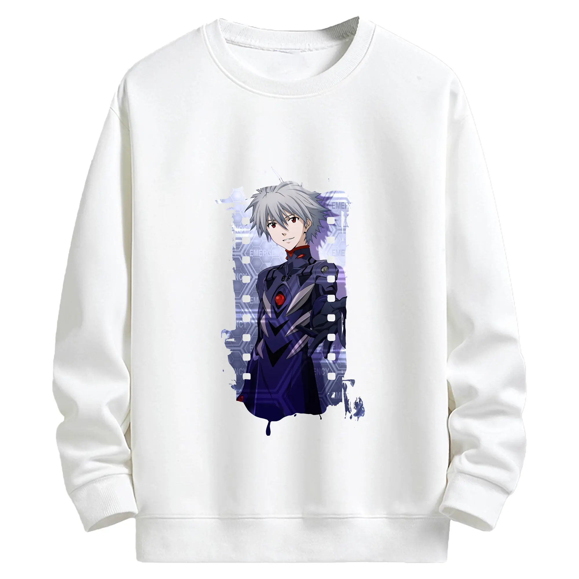 エヴァンゲリオン グッズ,渚カヲル - キッズ クルーネックスウェットシャツ ・ フロントプリント ・ 綿80％ ポリエステル20％ ・ 快適 通学 スポーツ 日常使い お散歩用