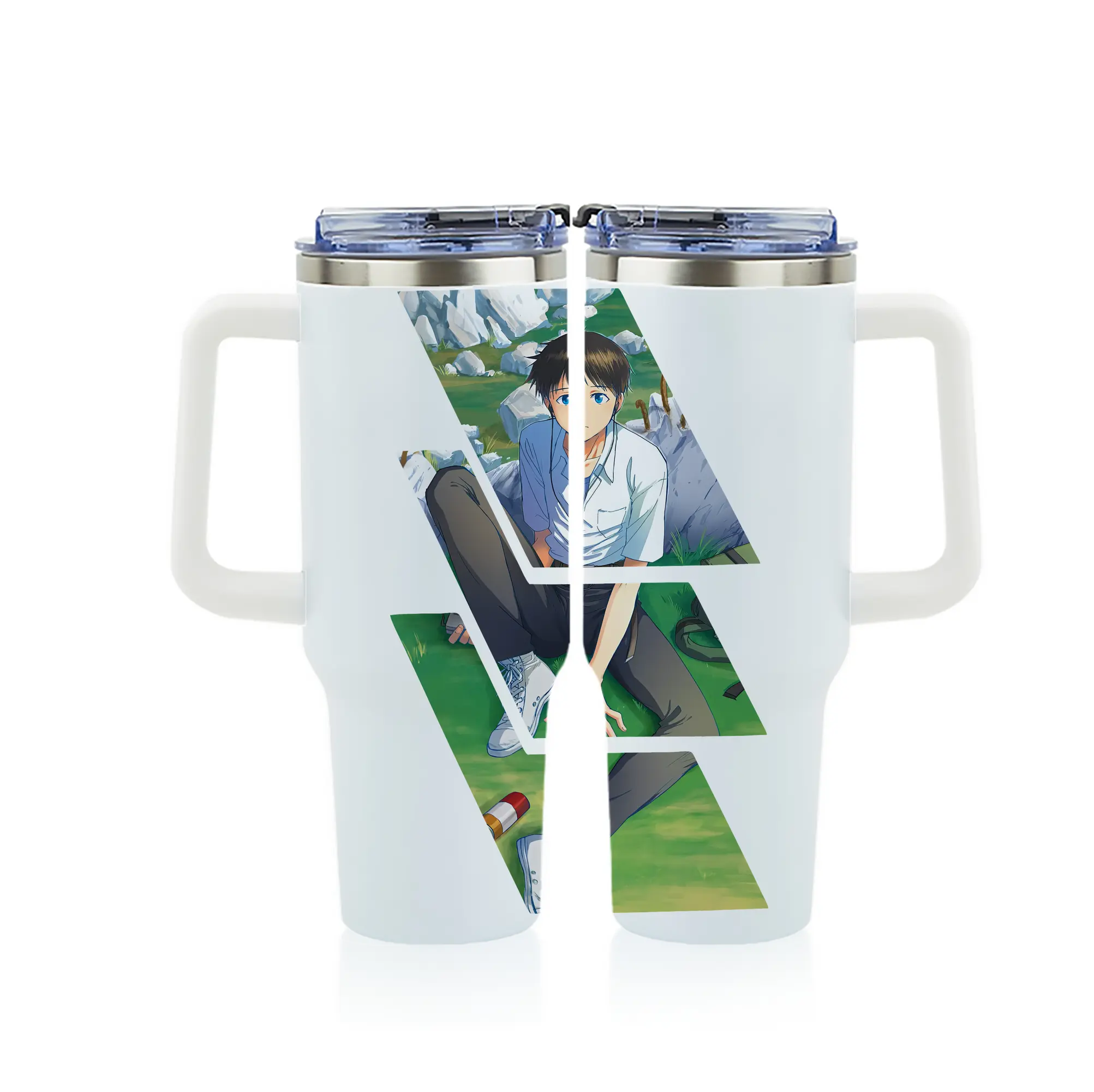 エヴァンゲリオン グッズ,碇シンジ - 1200mL フルプリント車用タンブラー ・ 304ステンレス 内側 ・ 201ステンレス 外側 ・ 保温 保冷 ・ 通勤 ドライブ アウトドア用