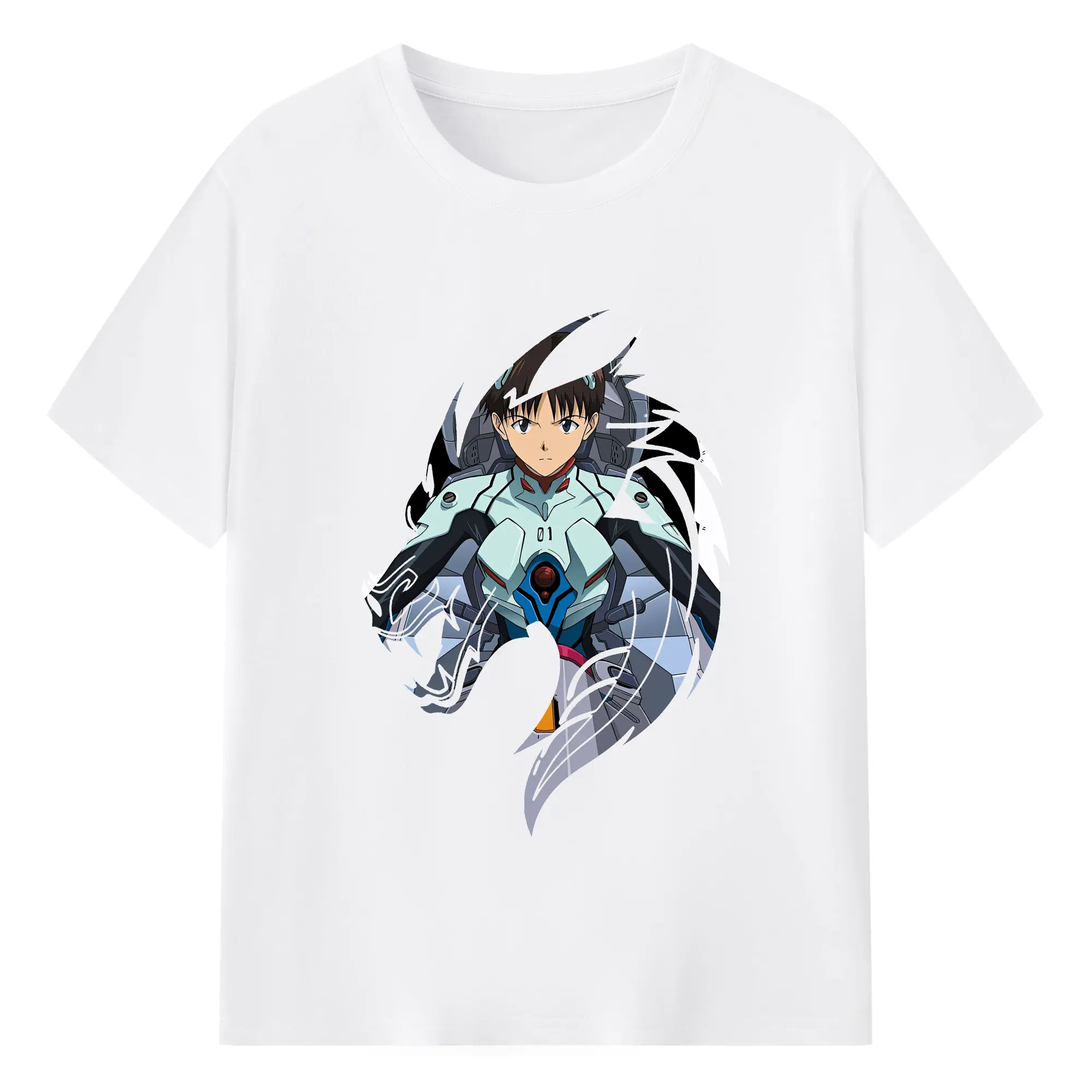 エヴァンゲリオン グッズ,碇シンジ - 綿100％ 半袖Tシャツ ・ フロントプリント ・ 快適 通気性 ・ 日常使い 散歩 スポーツ用