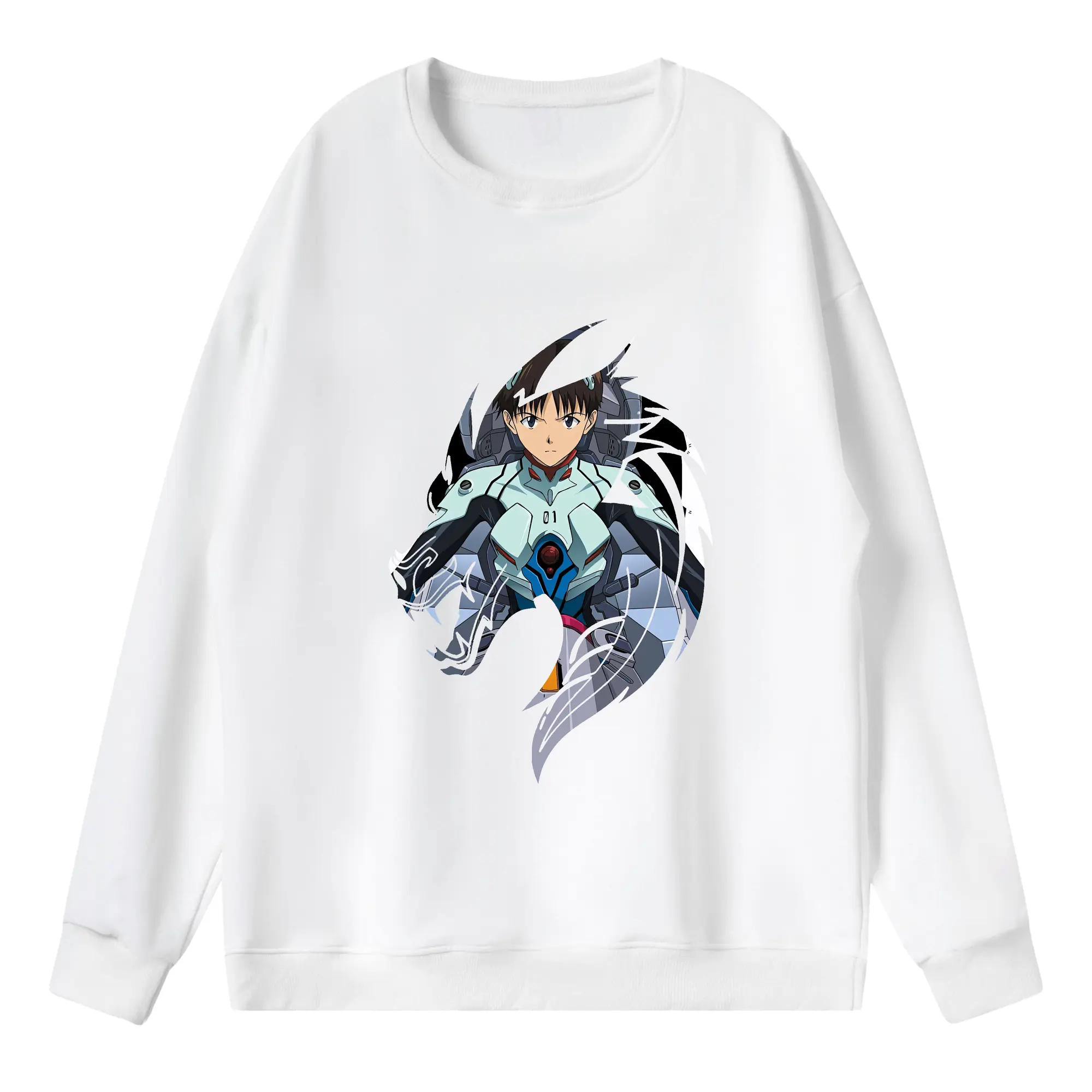 エヴァンゲリオン グッズ,碇シンジ - 薄手 クルーネック スウェット 裏毛260g · ポリエステル 春秋向け カジュアル 男女兼用 · トレーナー デイリー スポーツ 散歩に最適