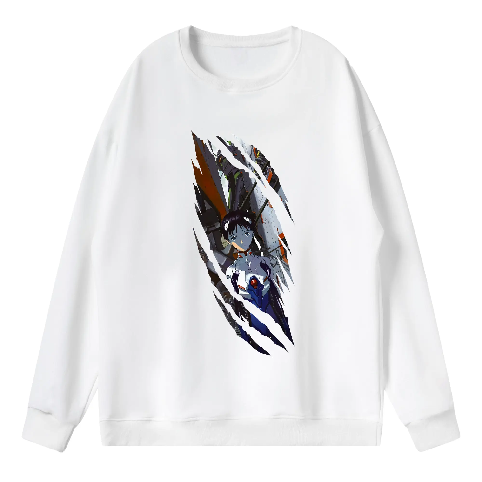 エヴァンゲリオン グッズ,碇シンジ - 薄手 クルーネック スウェット 裏毛260g · ポリエステル 春秋向け カジュアル 男女兼用 · トレーナー デイリー スポーツ 散歩に最適