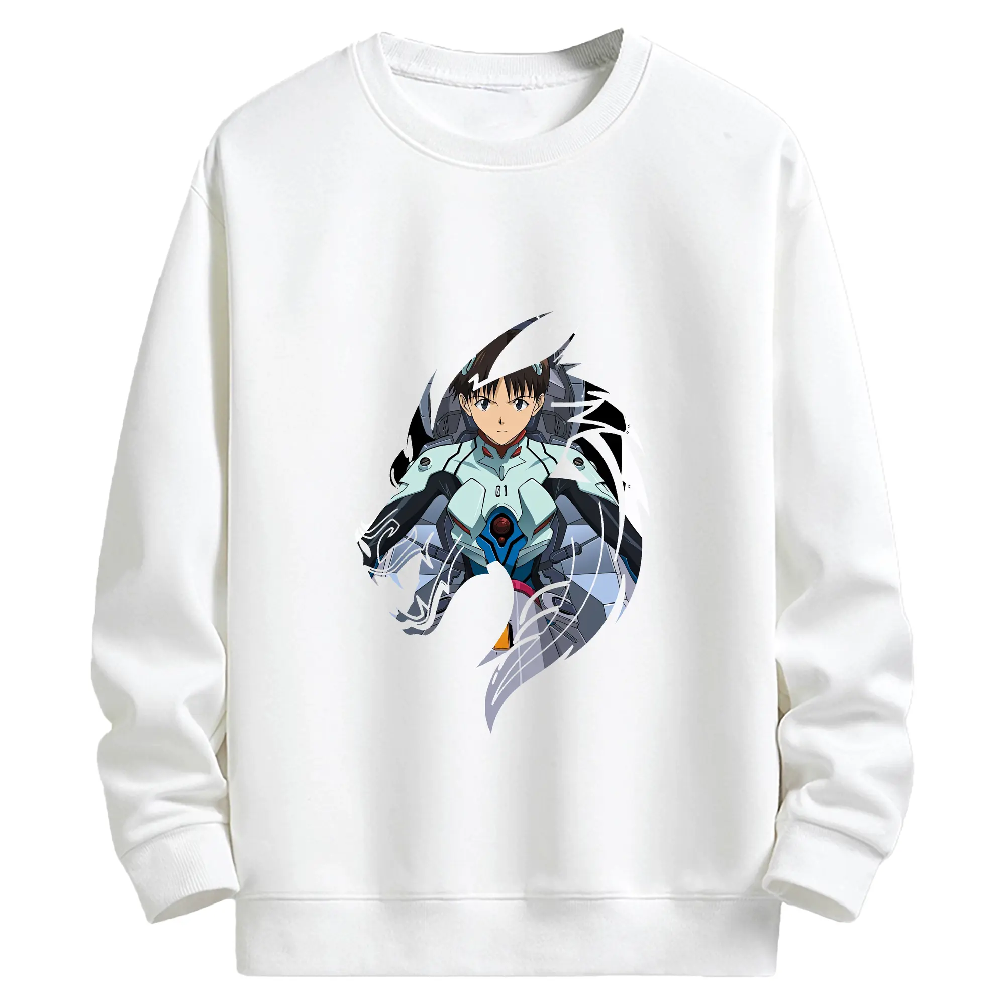 エヴァンゲリオン グッズ,碇シンジ - キッズ クルーネックスウェットシャツ ・ フロントプリント ・ 綿80％ ポリエステル20％ ・ 快適 通学 スポーツ 日常使い お散歩用