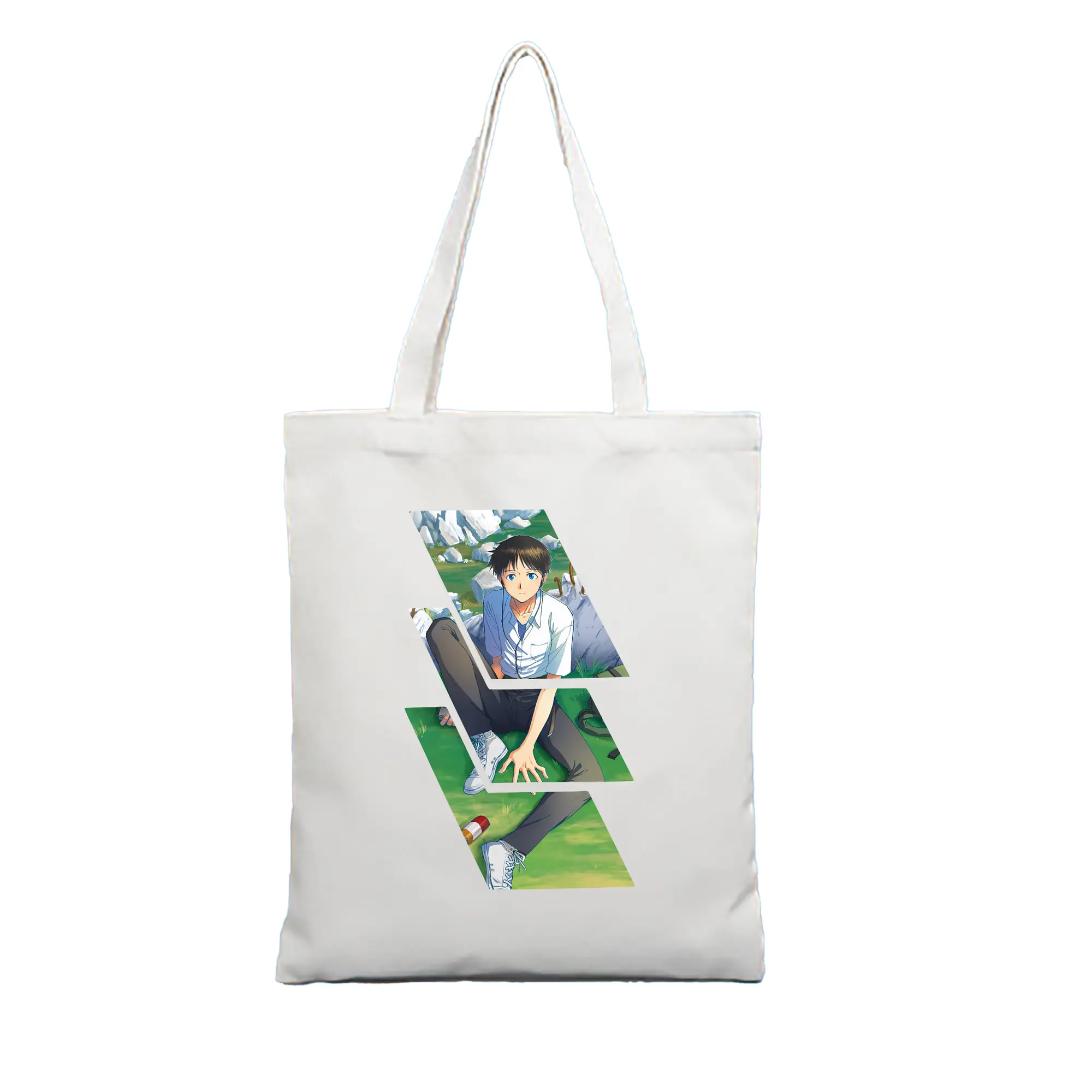 エヴァンゲリオン グッズ,碇シンジ - 縦型キャンバス手提げバッグ（トートバッグ） ・ キャンバス素材 ・ ショッピング用 ・ 軽量 丈夫 お手入れ簡単