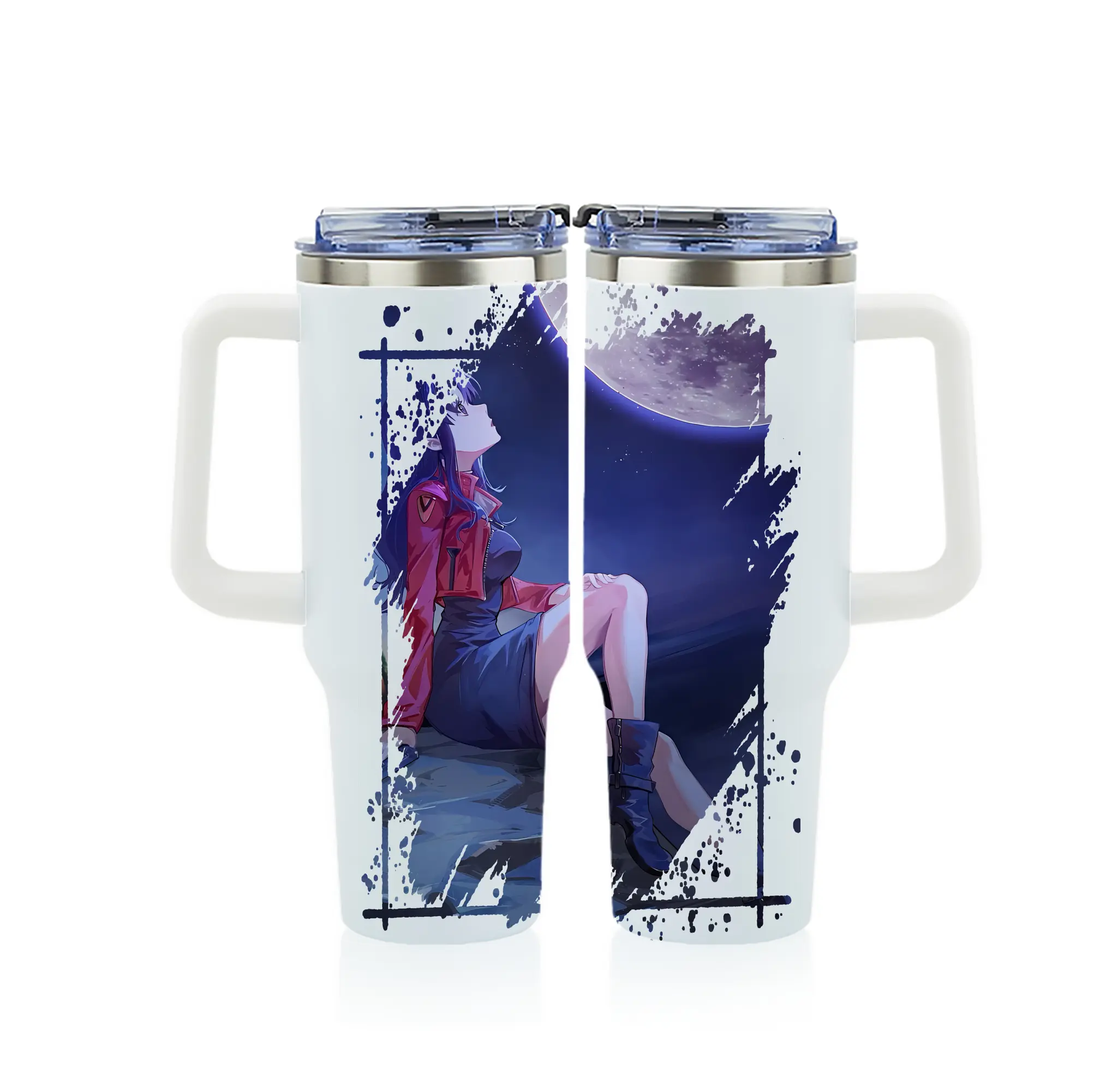 エヴァンゲリオン グッズ,葛城ミサト - 1200mL フルプリント車用タンブラー ・ 304ステンレス 内側 ・ 201ステンレス 外側 ・ 保温 保冷 ・ 通勤 ドライブ アウトドア用