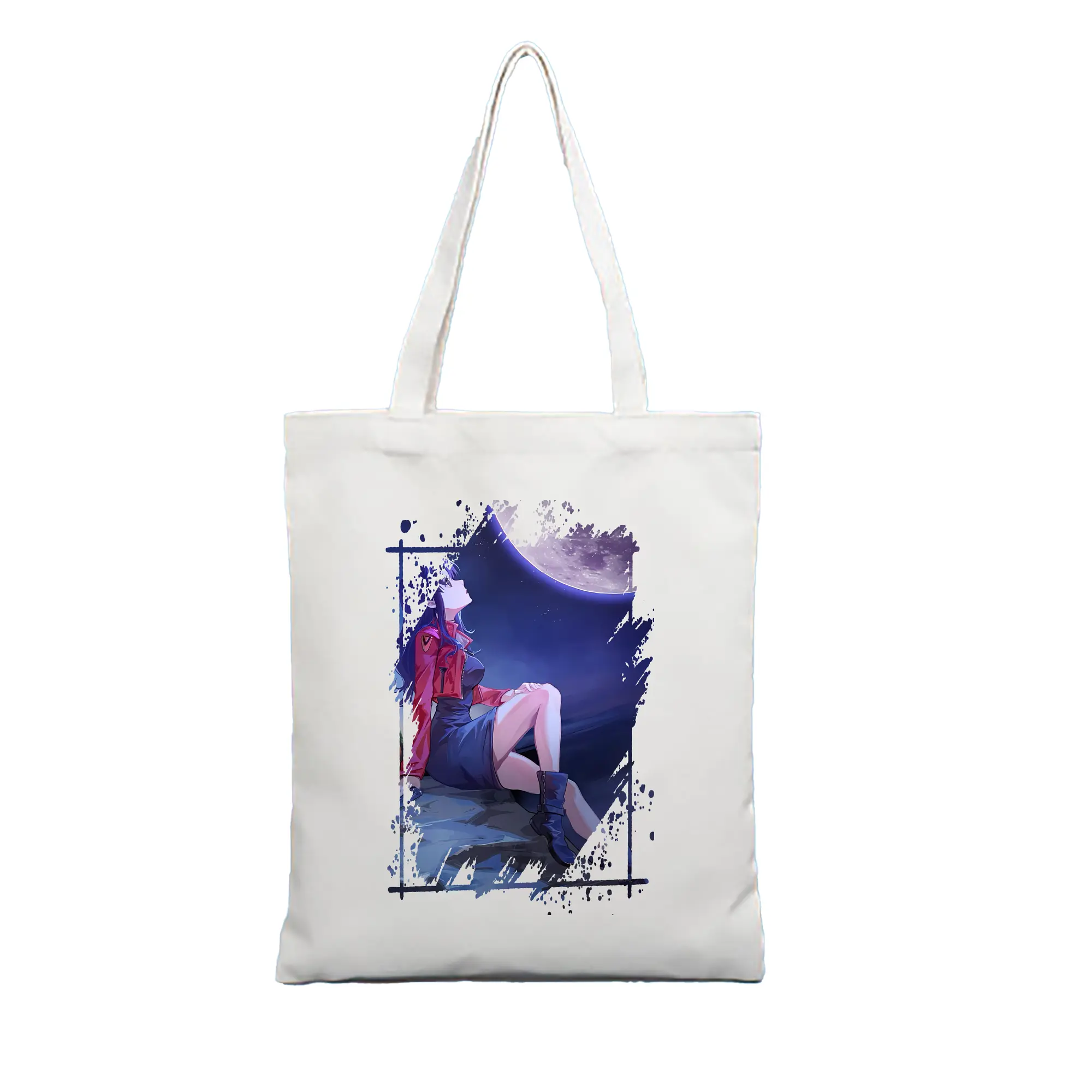 エヴァンゲリオン グッズ,葛城ミサト - 縦型キャンバス手提げバッグ（トートバッグ） ・ キャンバス素材 ・ ショッピング用 ・ 軽量 丈夫 お手入れ簡単