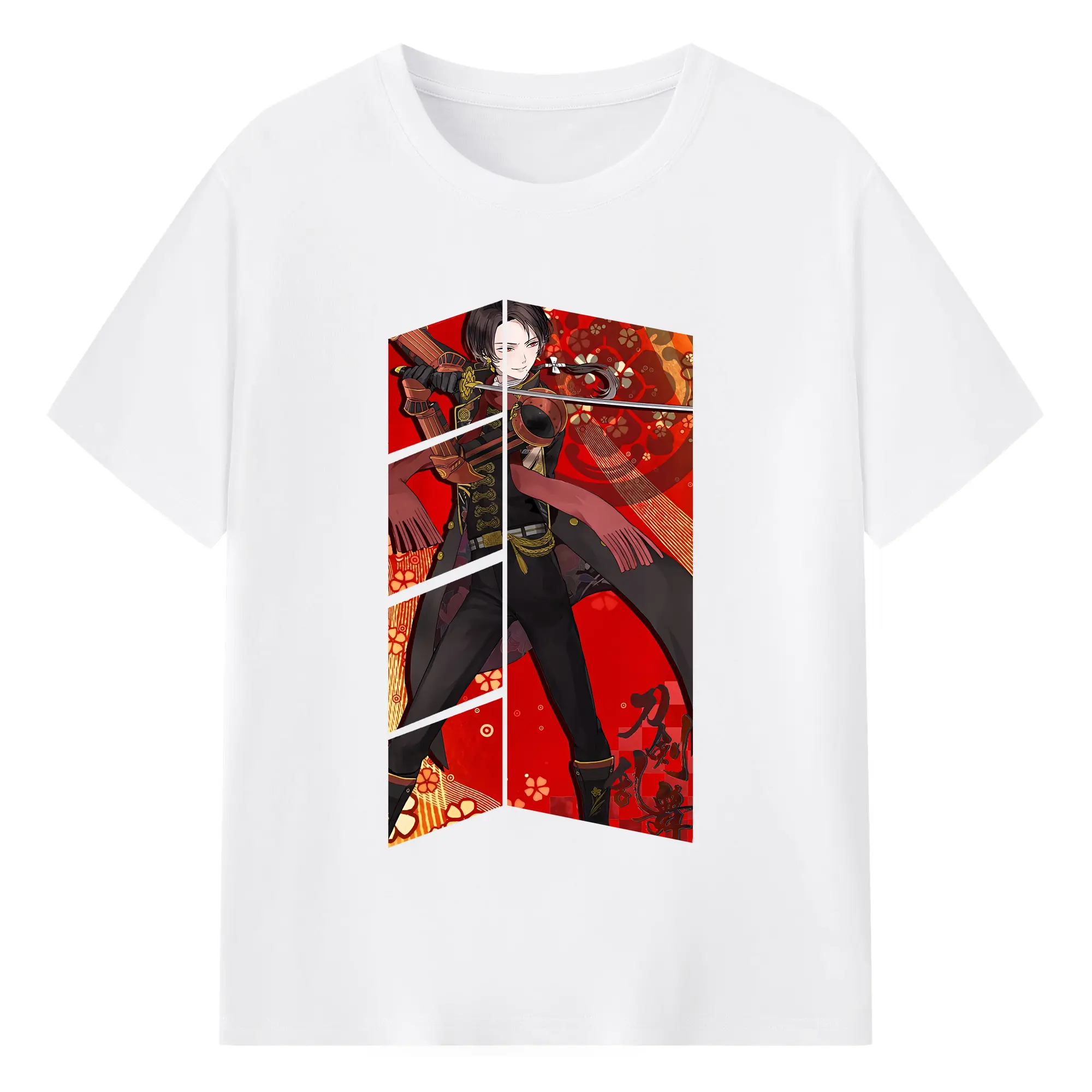 刀剣乱舞 グッズ,加州清光 - 綿100％ 半袖Tシャツ ・ フロントプリント ・ 快適 通気性 ・ 日常使い 散歩 スポーツ用