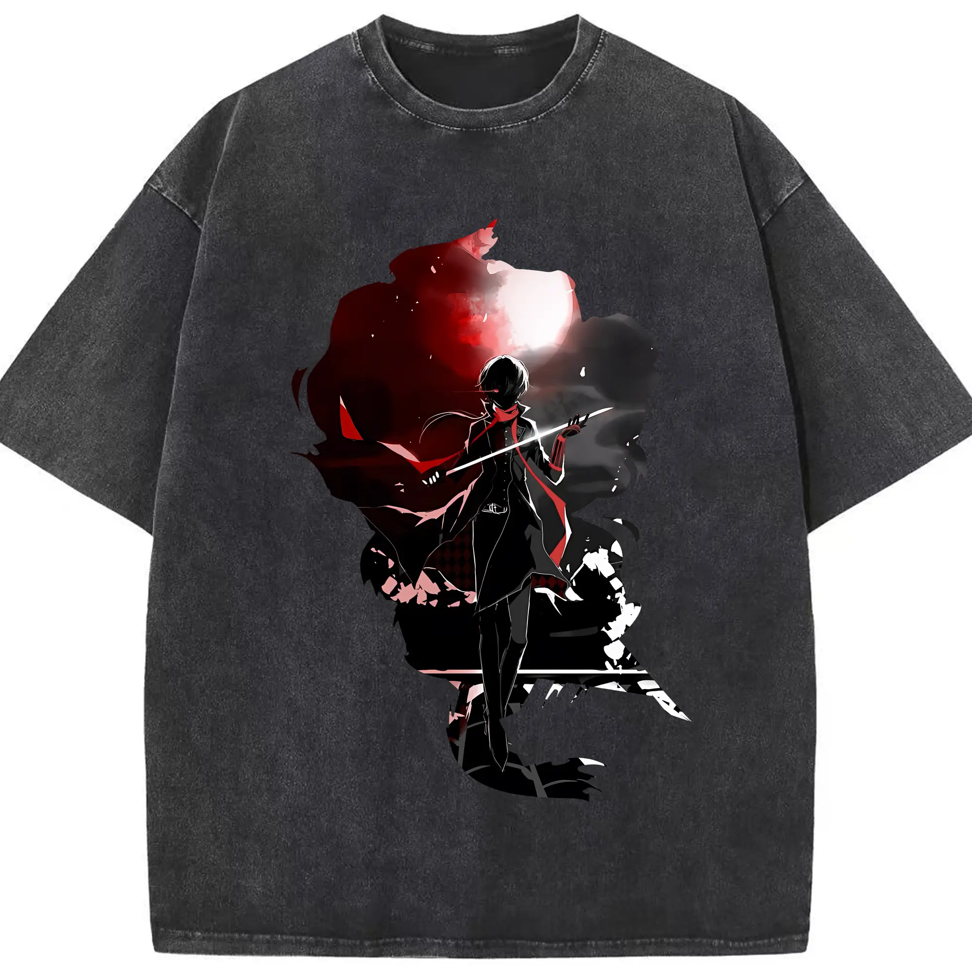 刀剣乱舞 グッズ,加州清光 - 綿100％ ヴィンテージ風 半袖Tシャツ ・ フロントプリント ・ 柔らか肌触り ・ 通気性 快適 ・ スポーツ カジュアル 外出用