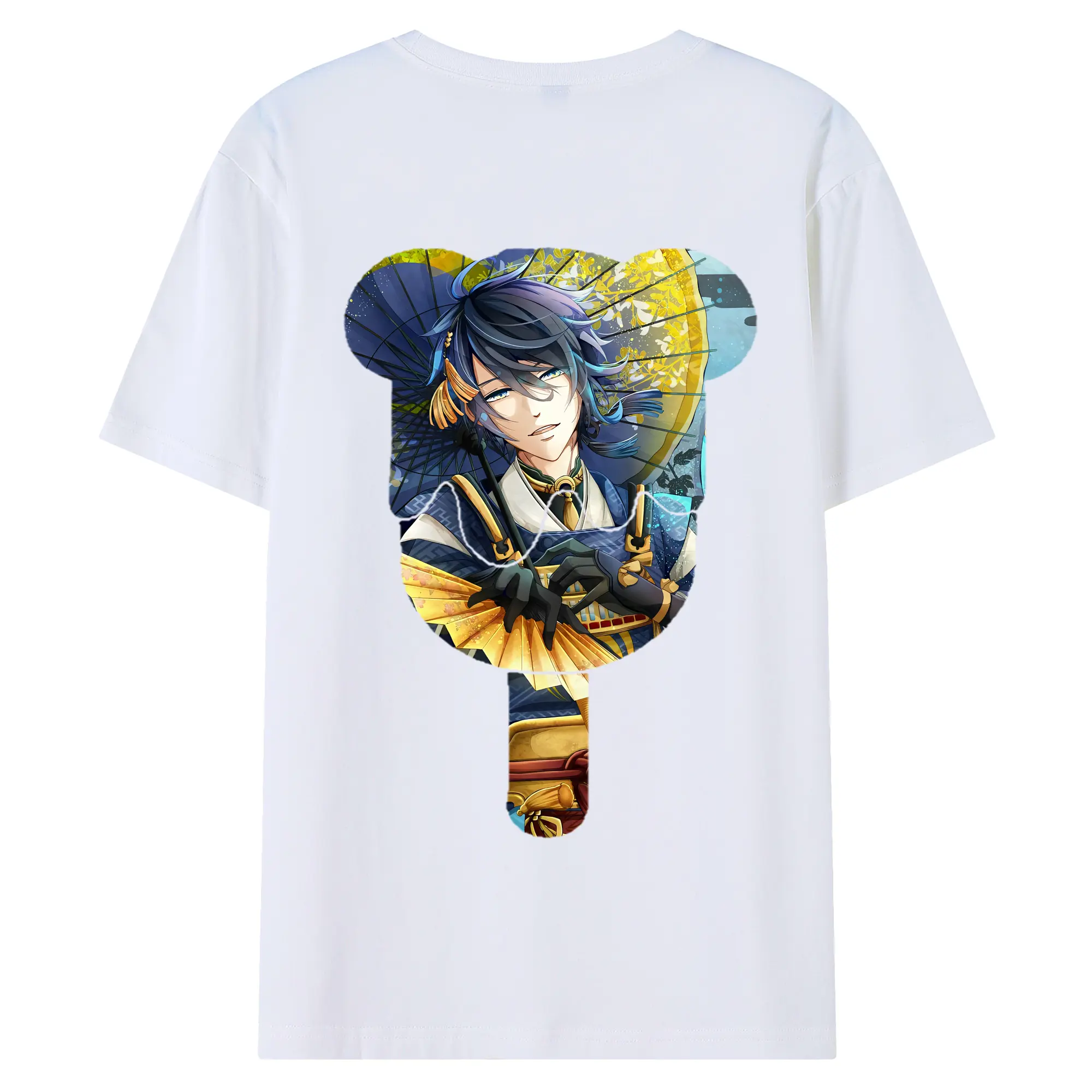 刀剣乱舞 グッズ,三日月宗近 - 綿100％ 半袖Tシャツ ・ バックプリント ・ 快適 通気性 ・ 日常使い 散歩 スポーツ用
