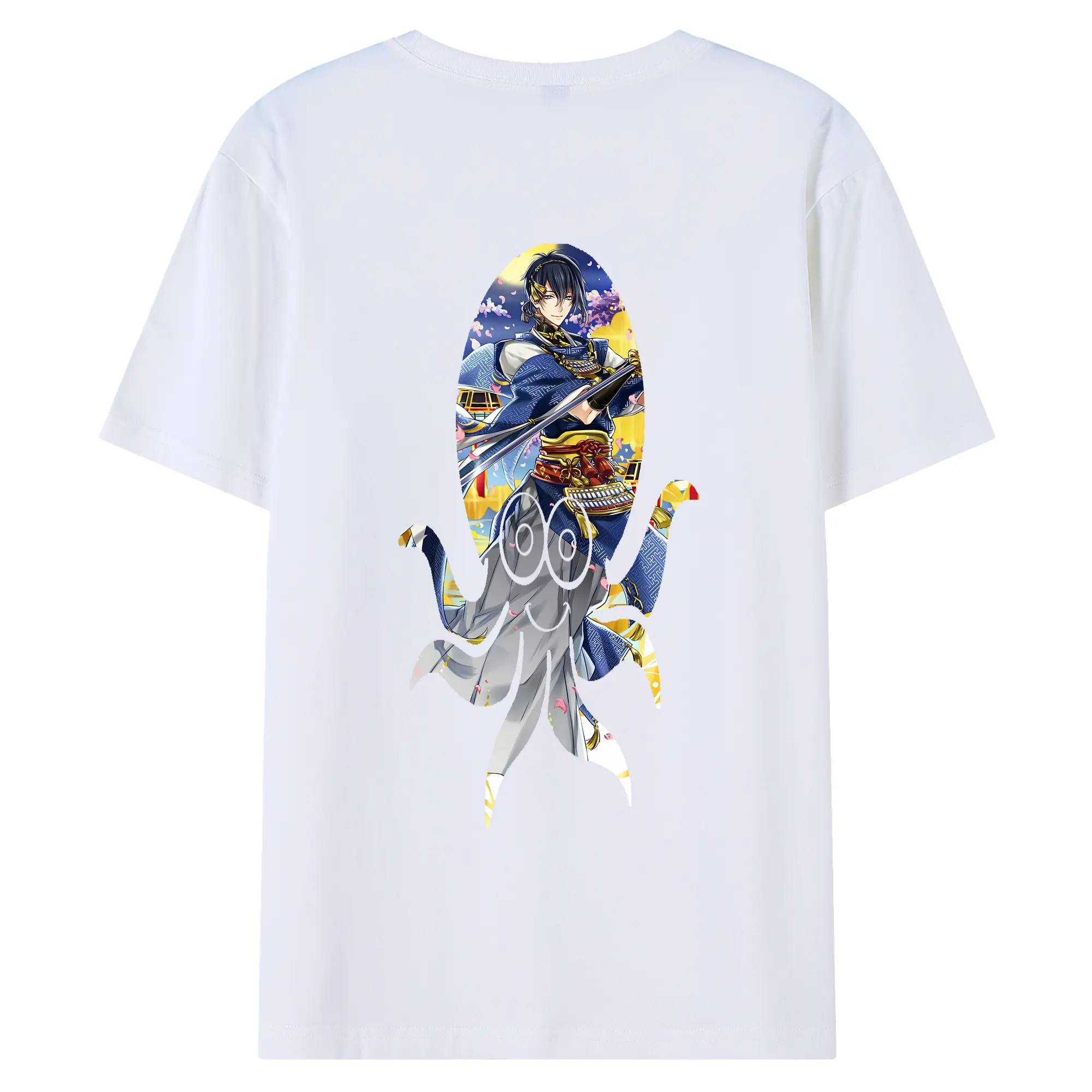 刀剣乱舞 グッズ,三日月宗近 - 綿100％ 半袖Tシャツ ・ バックプリント ・ 快適 通気性 ・ 日常使い 散歩 スポーツ用