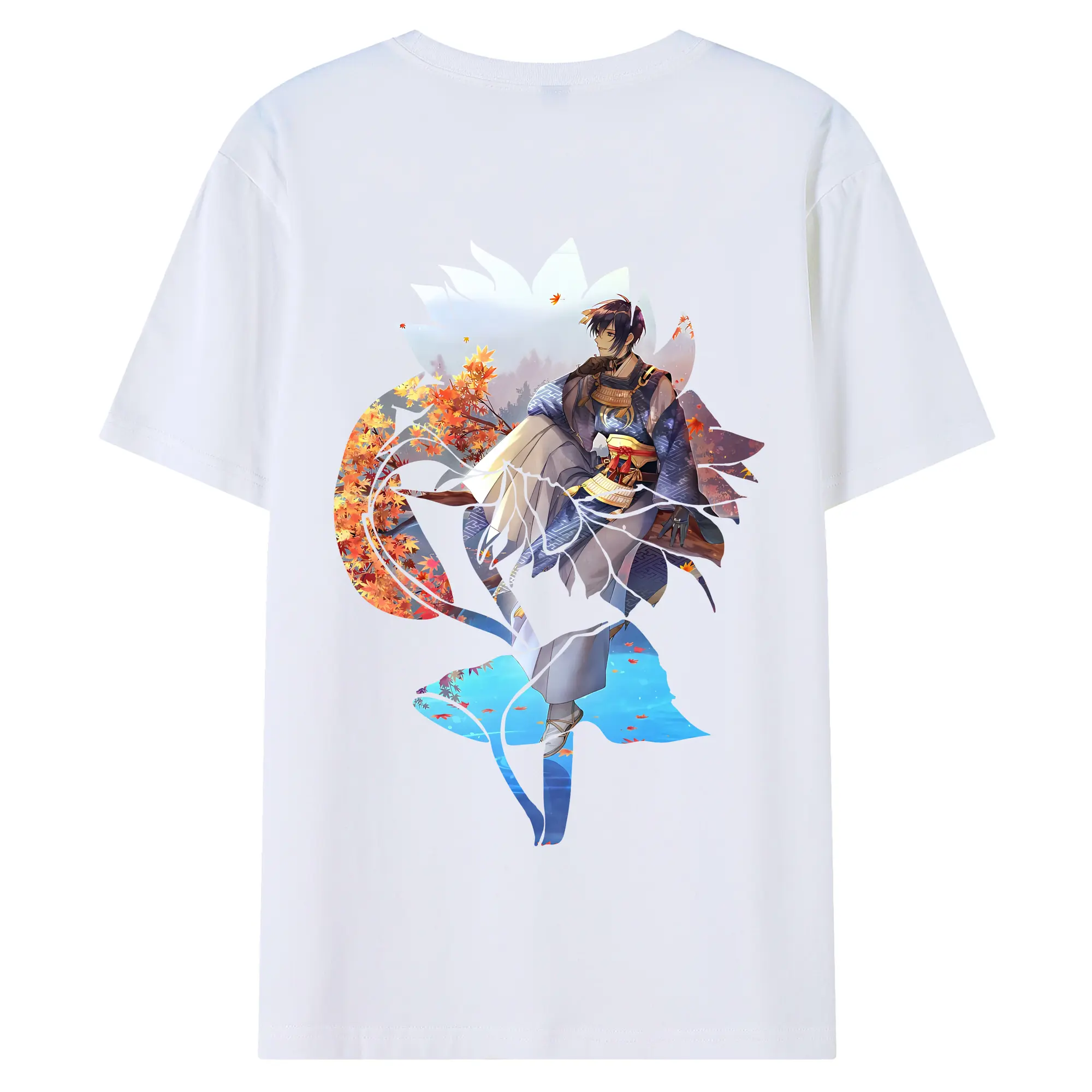 刀剣乱舞 グッズ,三日月宗近 - 綿100％ 半袖Tシャツ ・ バックプリント ・ 快適 通気性 ・ 日常使い 散歩 スポーツ用