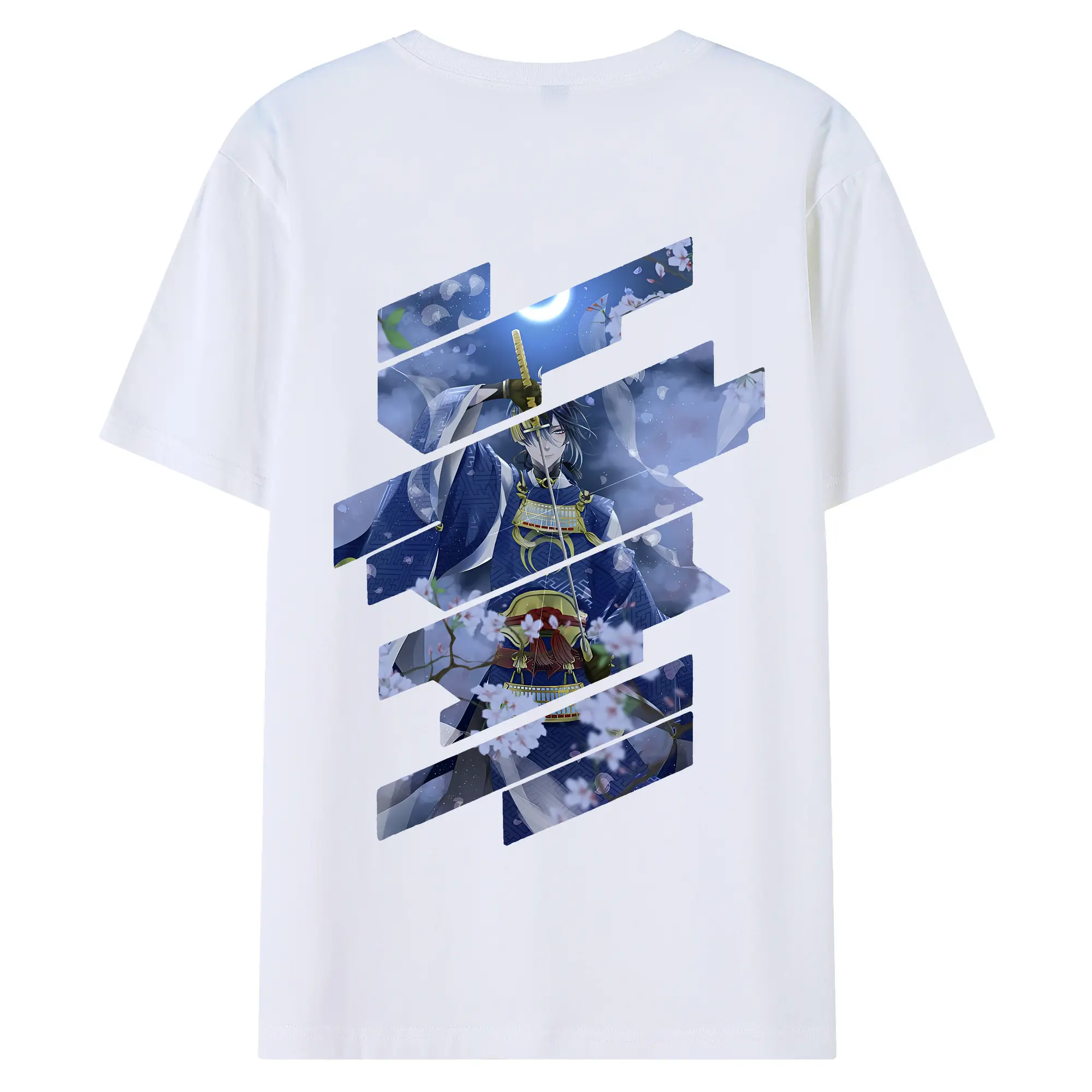 刀剣乱舞 グッズ,三日月宗近 - 綿100％ 半袖Tシャツ ・ バックプリント ・ 快適 通気性 ・ 日常使い 散歩 スポーツ用