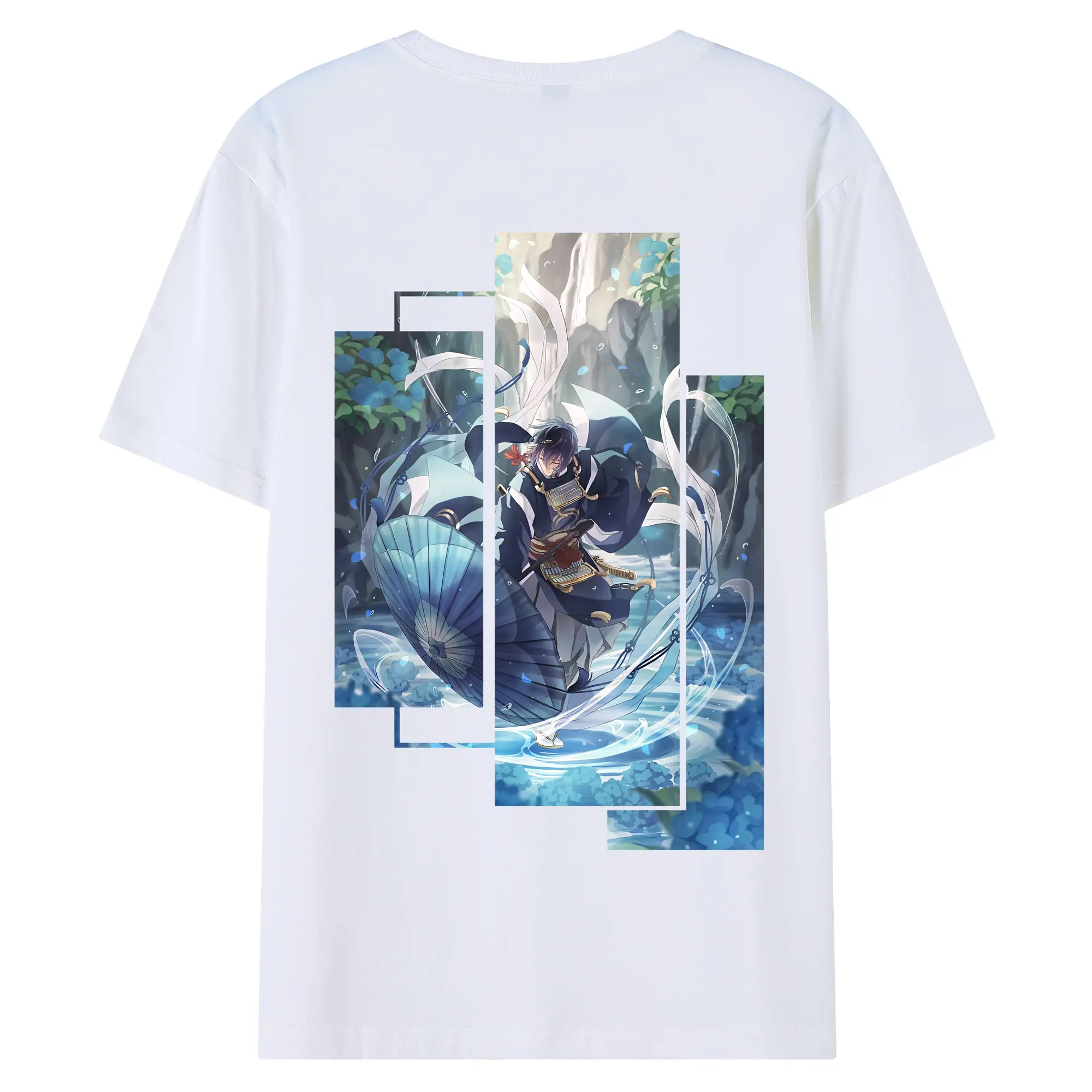 刀剣乱舞 グッズ,三日月宗近 - 綿100％ 半袖Tシャツ ・ バックプリント ・ 快適 通気性 ・ 日常使い 散歩 スポーツ用