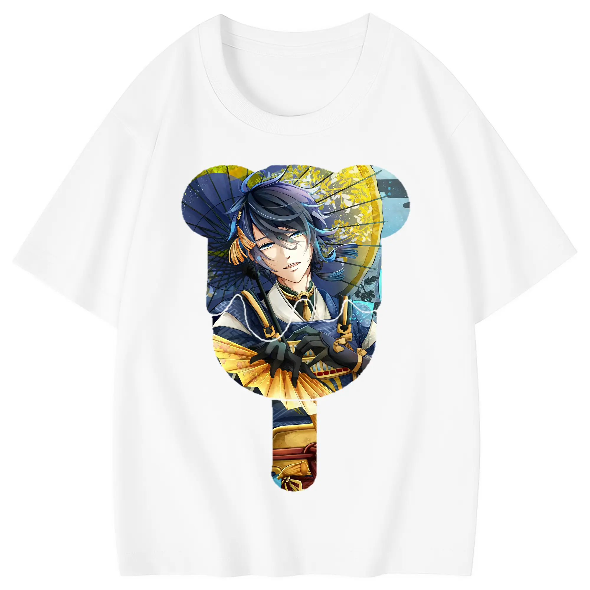 刀剣乱舞 グッズ,三日月宗近 - 綿100％ キッズTシャツ ・ フロントプリント ・ 快適 通気性 ・ スポーツ カジュアル 散歩用