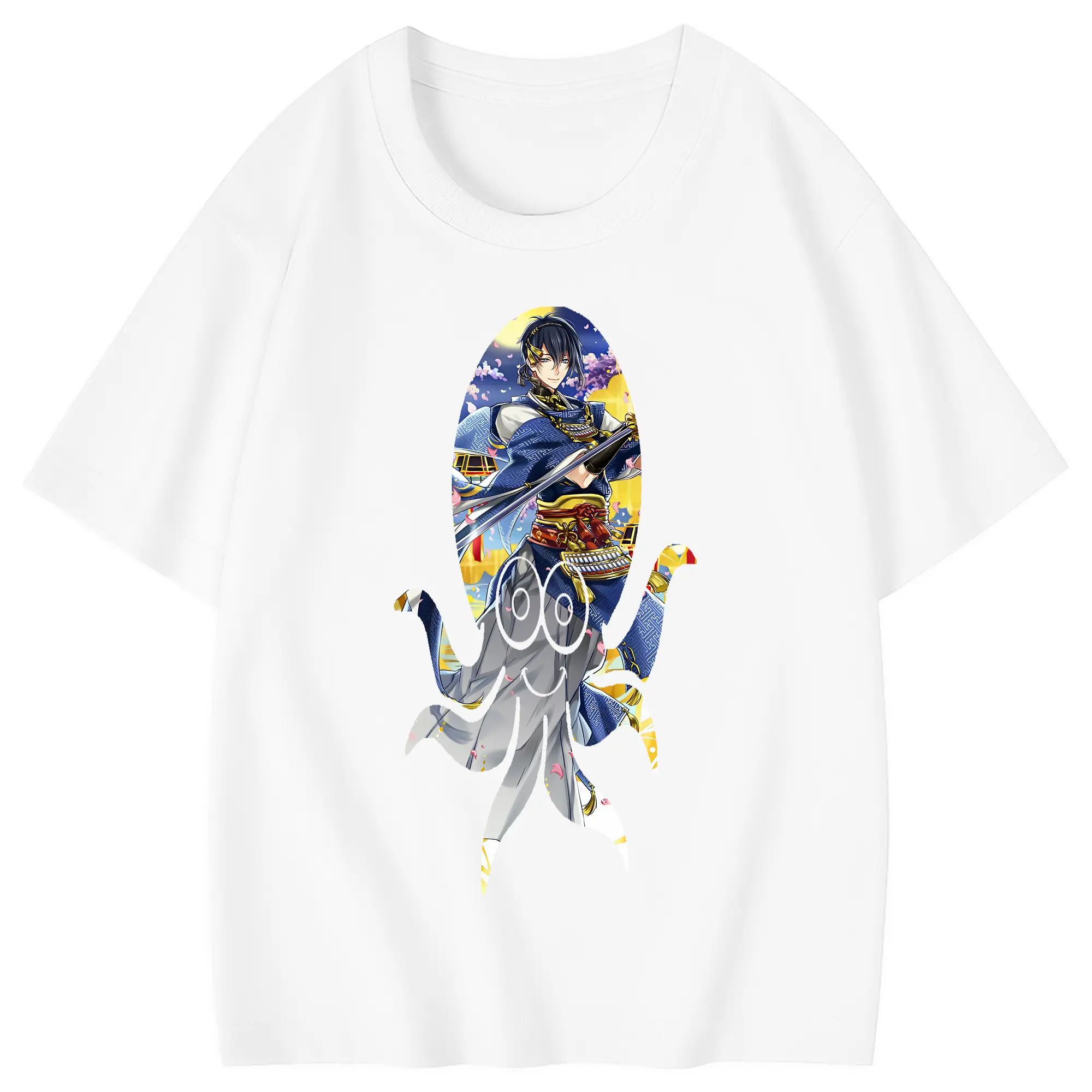 刀剣乱舞 グッズ,三日月宗近 - 綿100％ キッズTシャツ ・ フロントプリント ・ 快適 通気性 ・ スポーツ カジュアル 散歩用