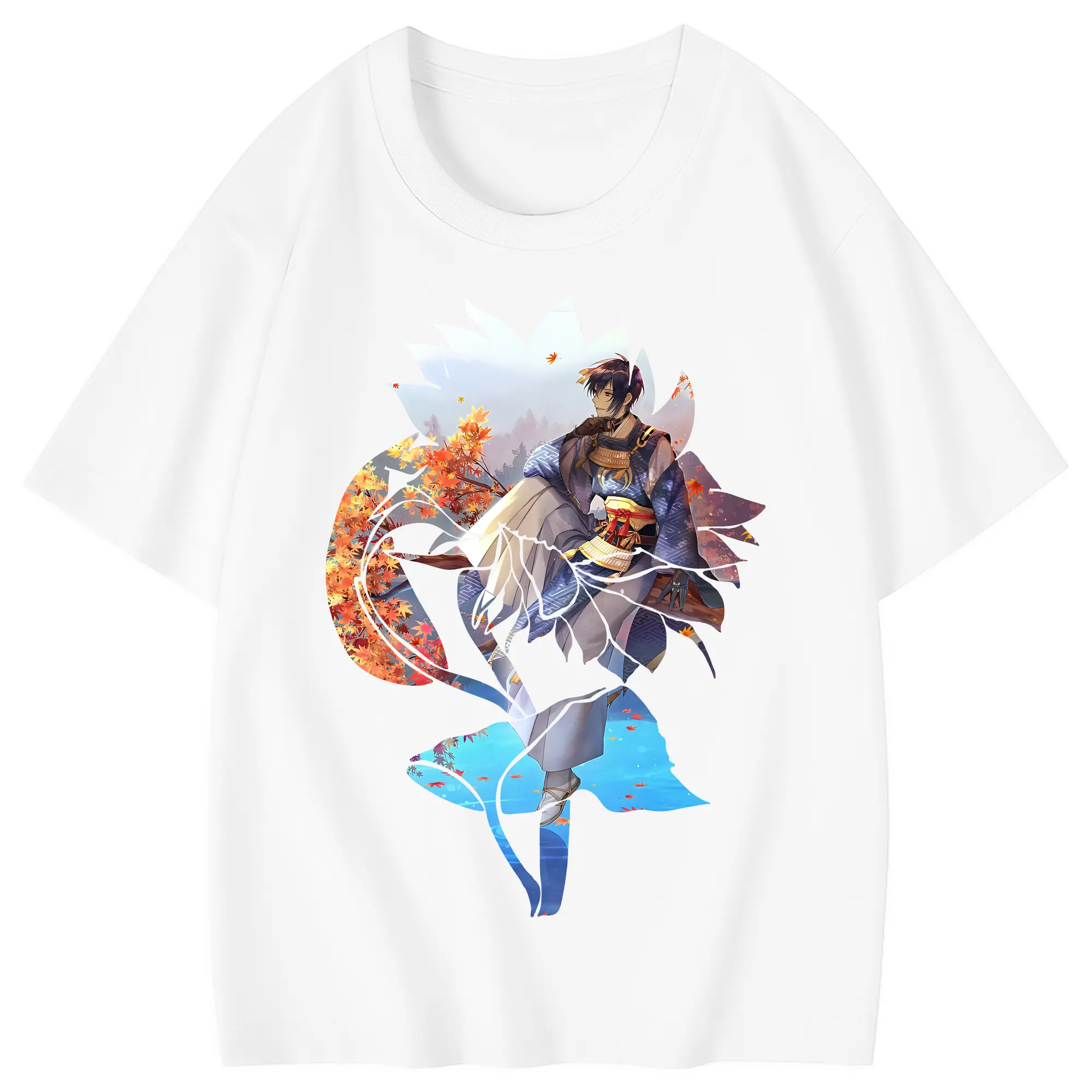 刀剣乱舞 グッズ,三日月宗近 - 綿100％ キッズTシャツ ・ フロントプリント ・ 快適 通気性 ・ スポーツ カジュアル 散歩用