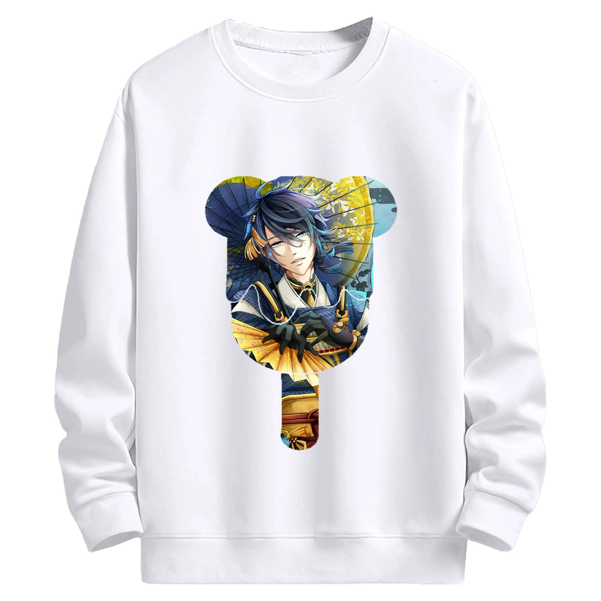 刀剣乱舞 グッズ,三日月宗近 - 高品質 クルーネック スウェット ・ コットン59％ ポリエステル41％ ・ ユニセックス 長袖 トレーナー ・ カジュアル デイリー スポーツ 散歩用