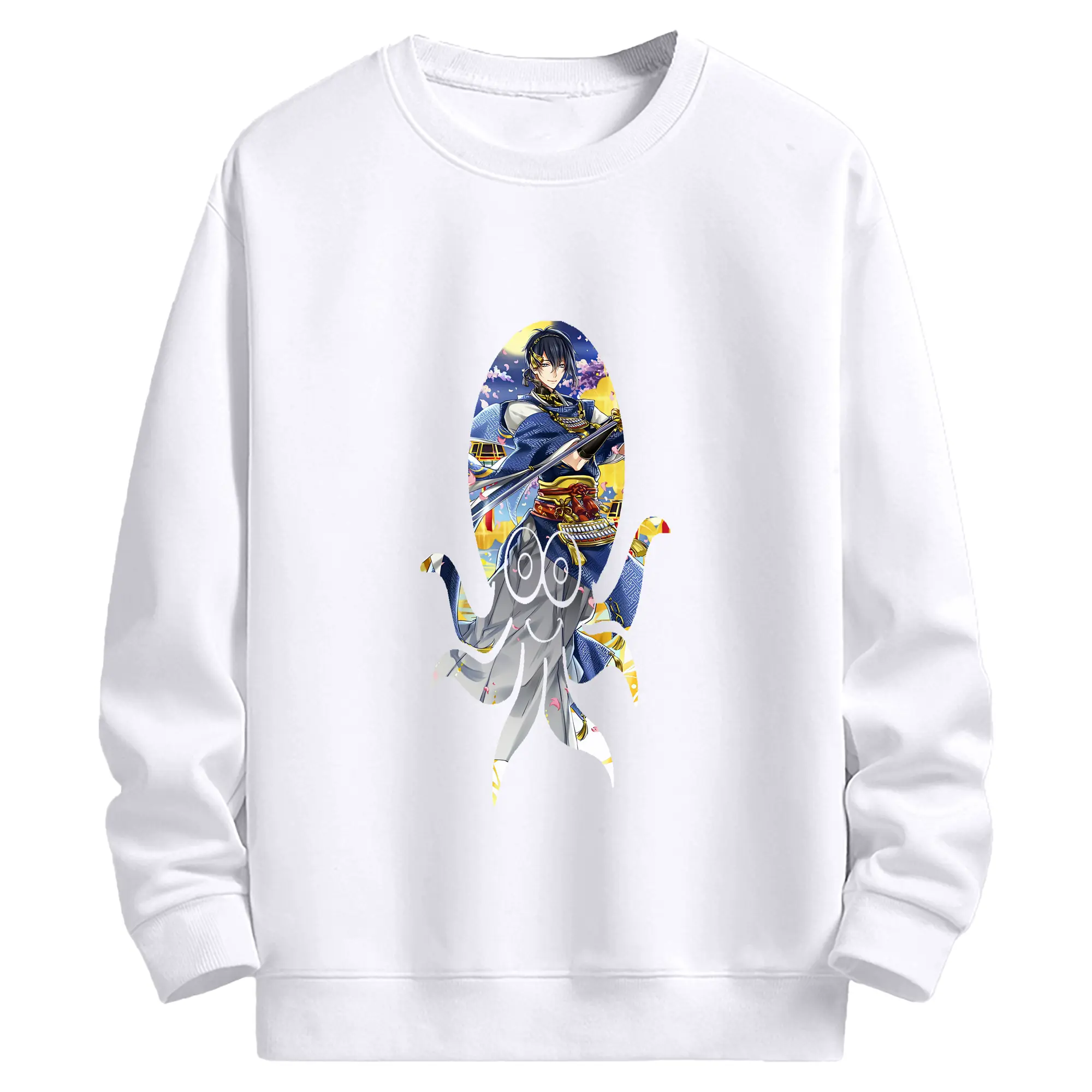 刀剣乱舞 グッズ,三日月宗近 - 高品質 クルーネック スウェット ・ コットン59％ ポリエステル41％ ・ ユニセックス 長袖 トレーナー ・ カジュアル デイリー スポーツ 散歩用