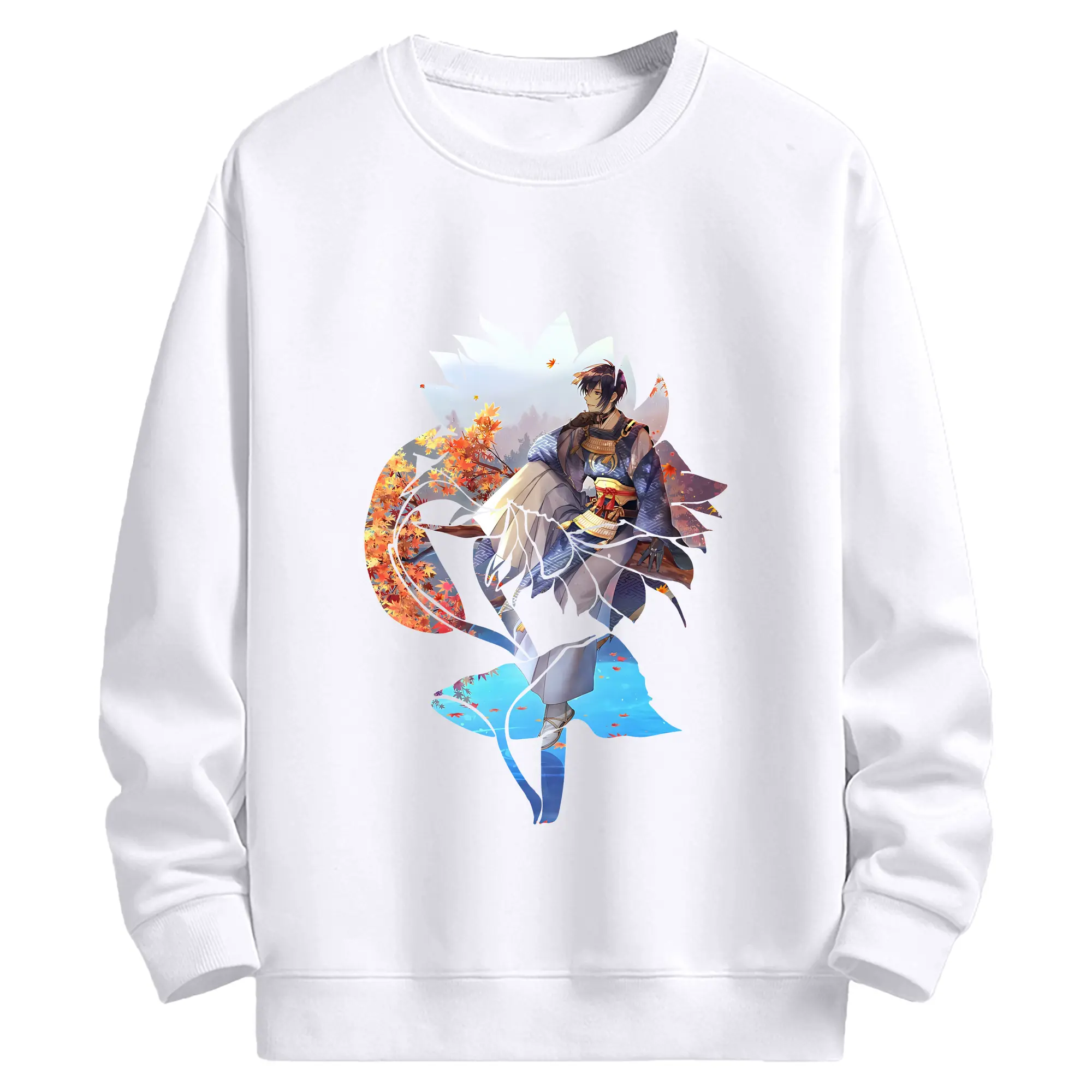 刀剣乱舞 グッズ,三日月宗近 - 高品質 クルーネック スウェット ・ コットン59％ ポリエステル41％ ・ ユニセックス 長袖 トレーナー ・ カジュアル デイリー スポーツ 散歩用