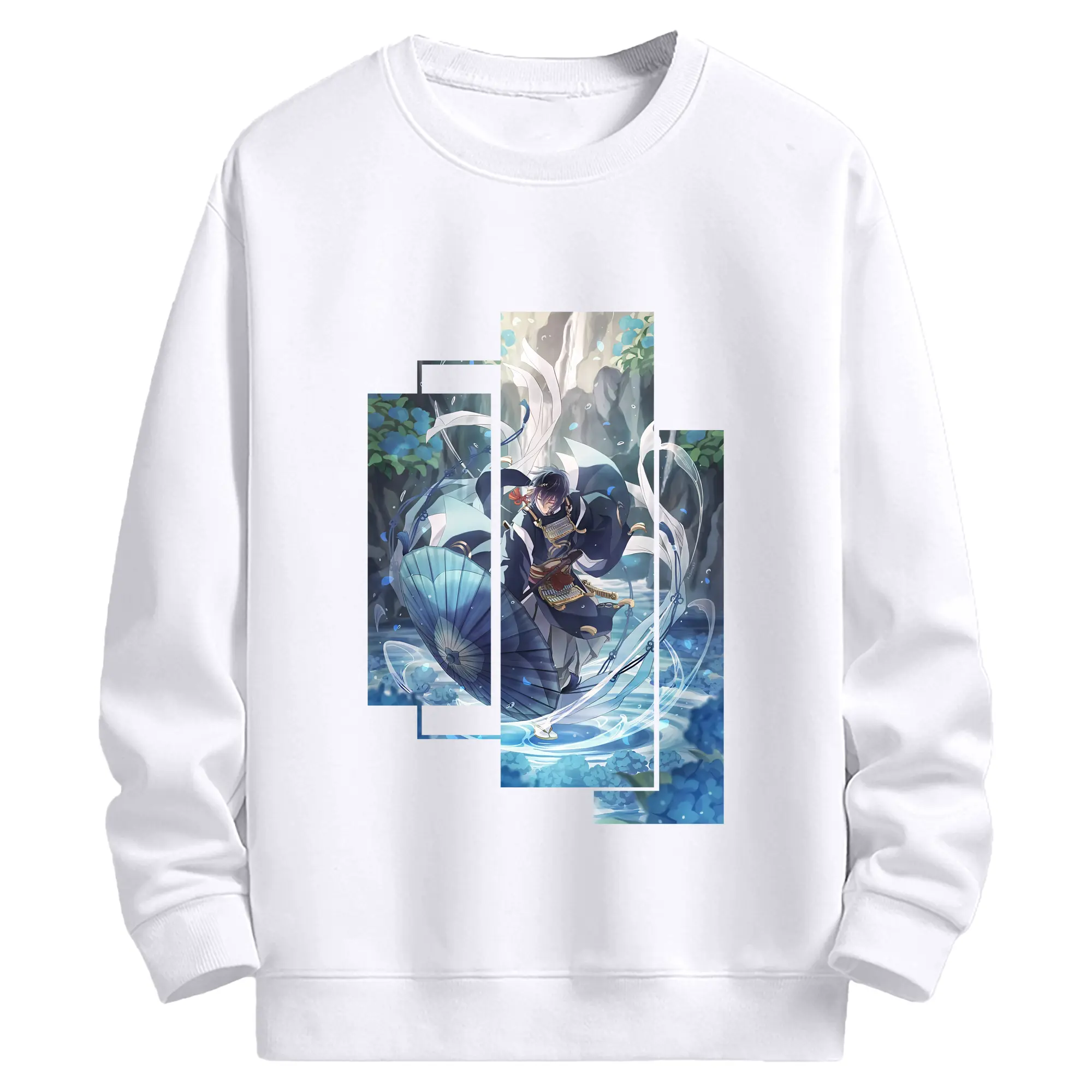 刀剣乱舞 グッズ,三日月宗近 - 高品質 クルーネック スウェット ・ コットン59％ ポリエステル41％ ・ ユニセックス 長袖 トレーナー ・ カジュアル デイリー スポーツ 散歩用