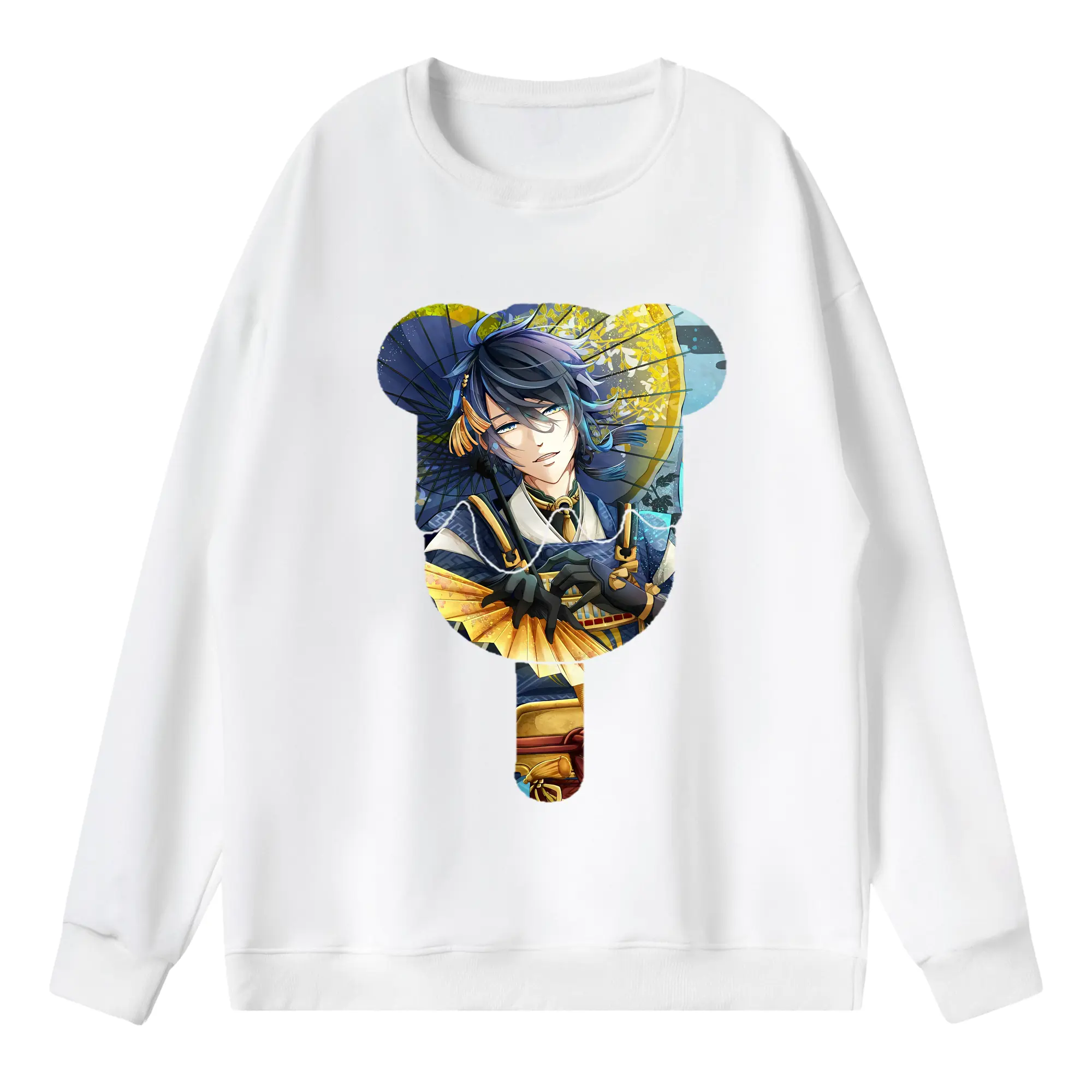 刀剣乱舞 グッズ,三日月宗近 - 薄手 クルーネック スウェット 裏毛260g · ポリエステル 春秋向け カジュアル 男女兼用 · トレーナー デイリー スポーツ 散歩に最適