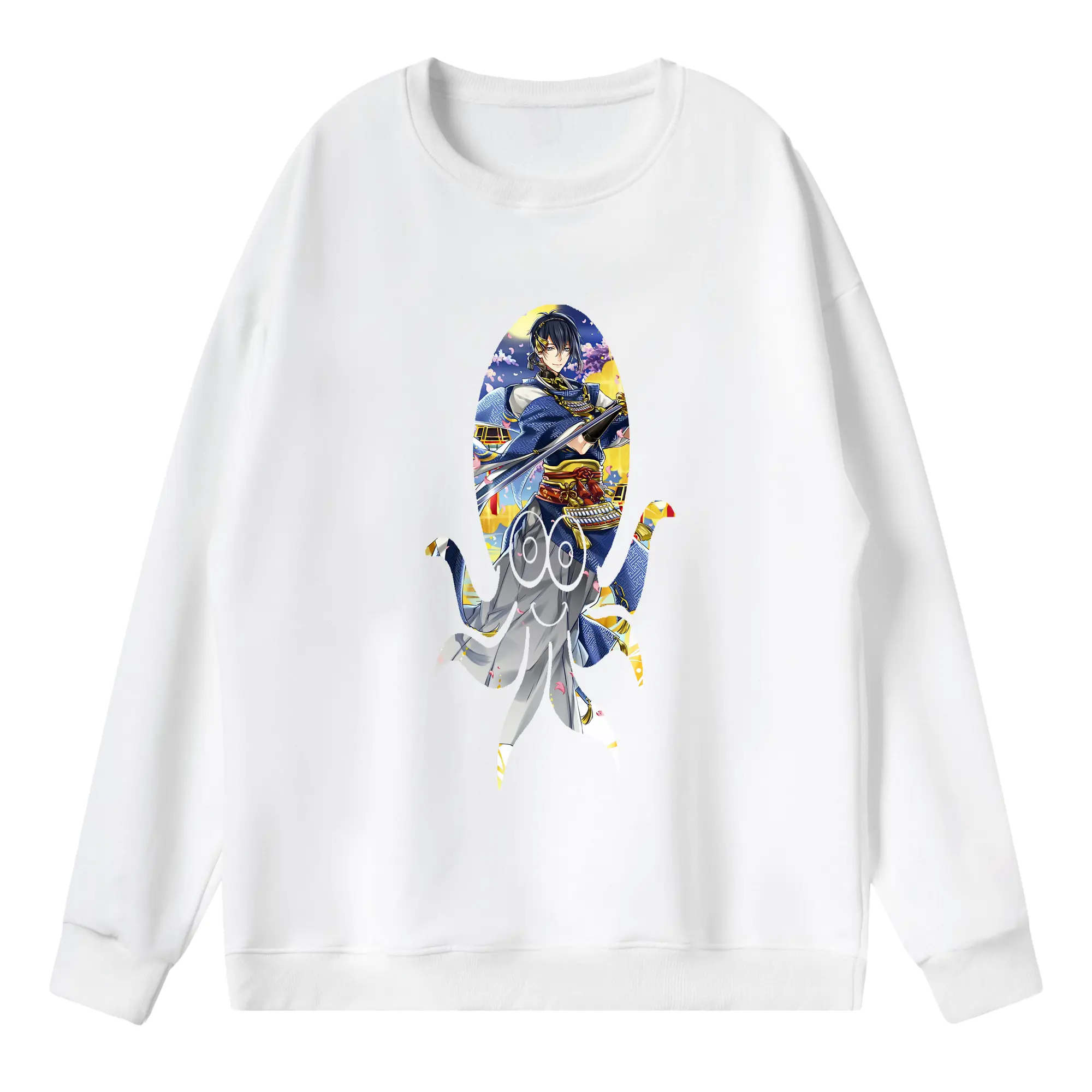 刀剣乱舞 グッズ,三日月宗近 - 薄手 クルーネック スウェット 裏毛260g · ポリエステル 春秋向け カジュアル 男女兼用 · トレーナー デイリー スポーツ 散歩に最適