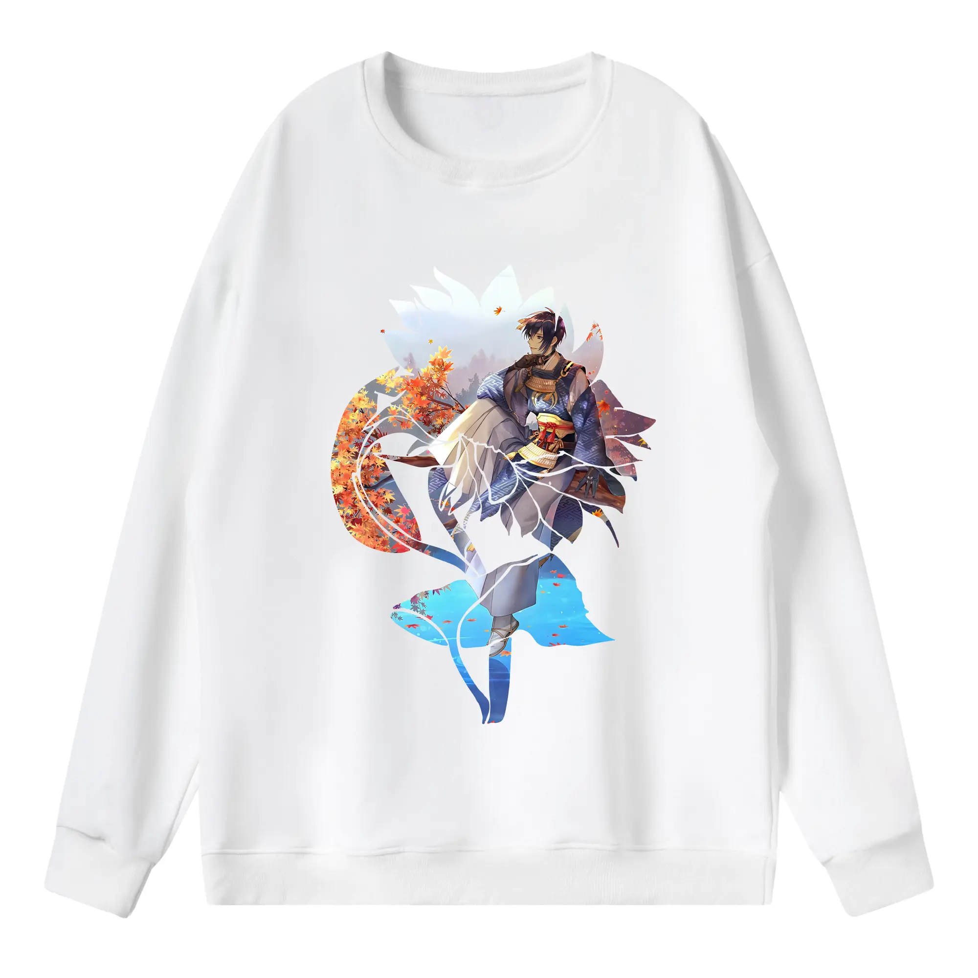 刀剣乱舞 グッズ,三日月宗近 - 薄手 クルーネック スウェット 裏毛260g · ポリエステル 春秋向け カジュアル 男女兼用 · トレーナー デイリー スポーツ 散歩に最適