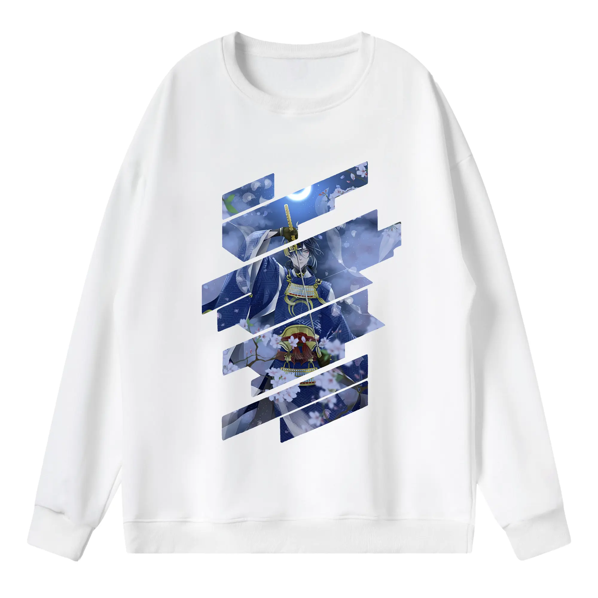 刀剣乱舞 グッズ,三日月宗近 - 薄手 クルーネック スウェット 裏毛260g · ポリエステル 春秋向け カジュアル 男女兼用 · トレーナー デイリー スポーツ 散歩に最適