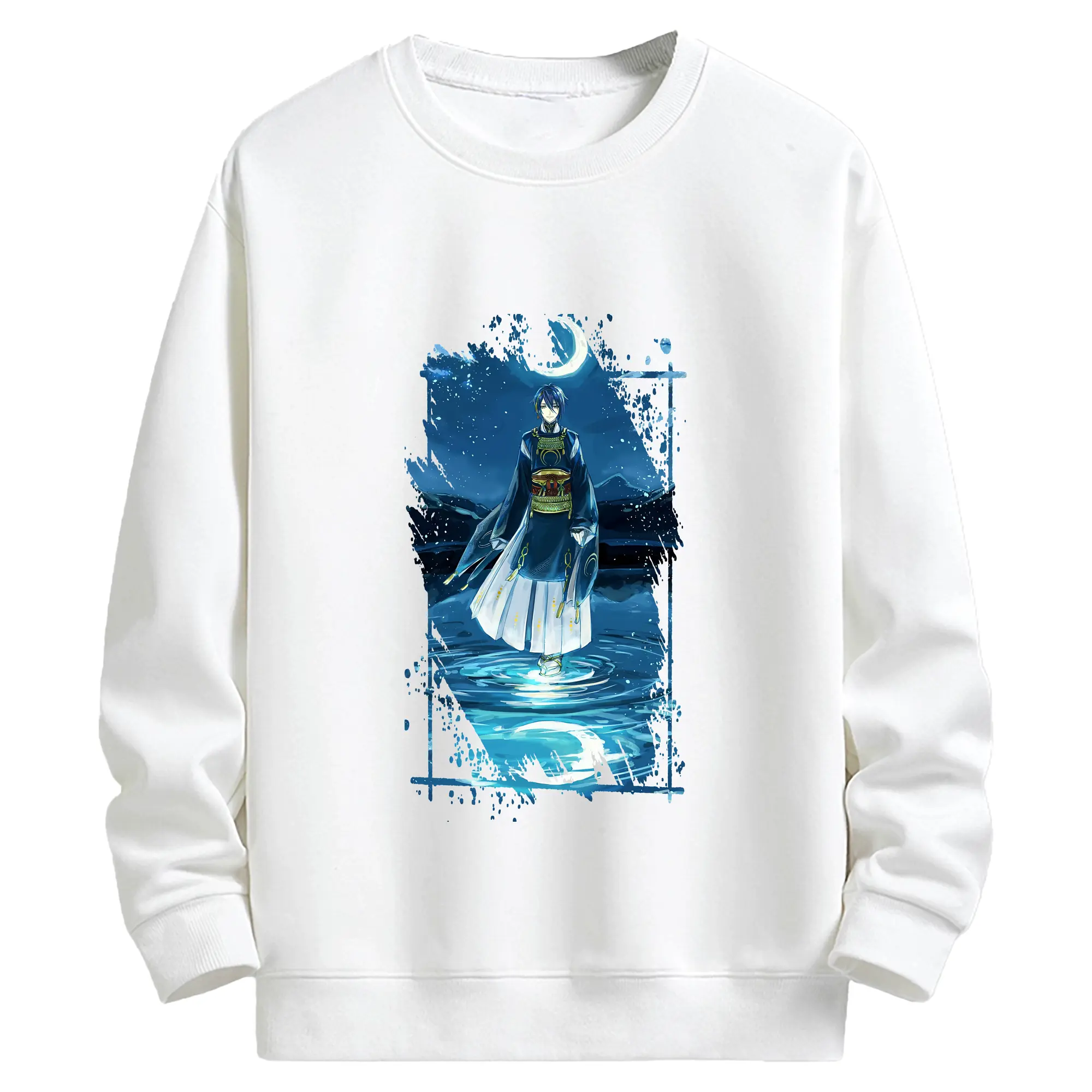 刀剣乱舞 グッズ,三日月宗近 - キッズ クルーネックスウェットシャツ ・ フロントプリント ・ 綿80％ ポリエステル20％ ・ 快適 通学 スポーツ 日常使い お散歩用