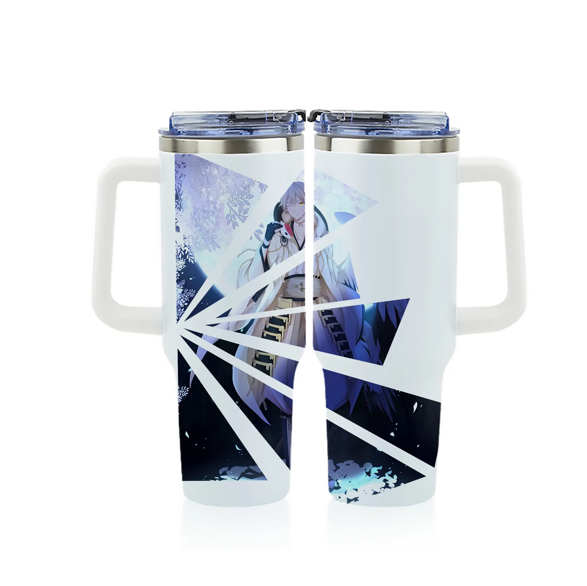 刀剣乱舞 グッズ,鶴丸国永 - 1200mL フルプリント車用タンブラー ・ 304ステンレス 内側 ・ 201ステンレス 外側 ・ 保温 保冷 ・ 通勤 ドライブ アウトドア用