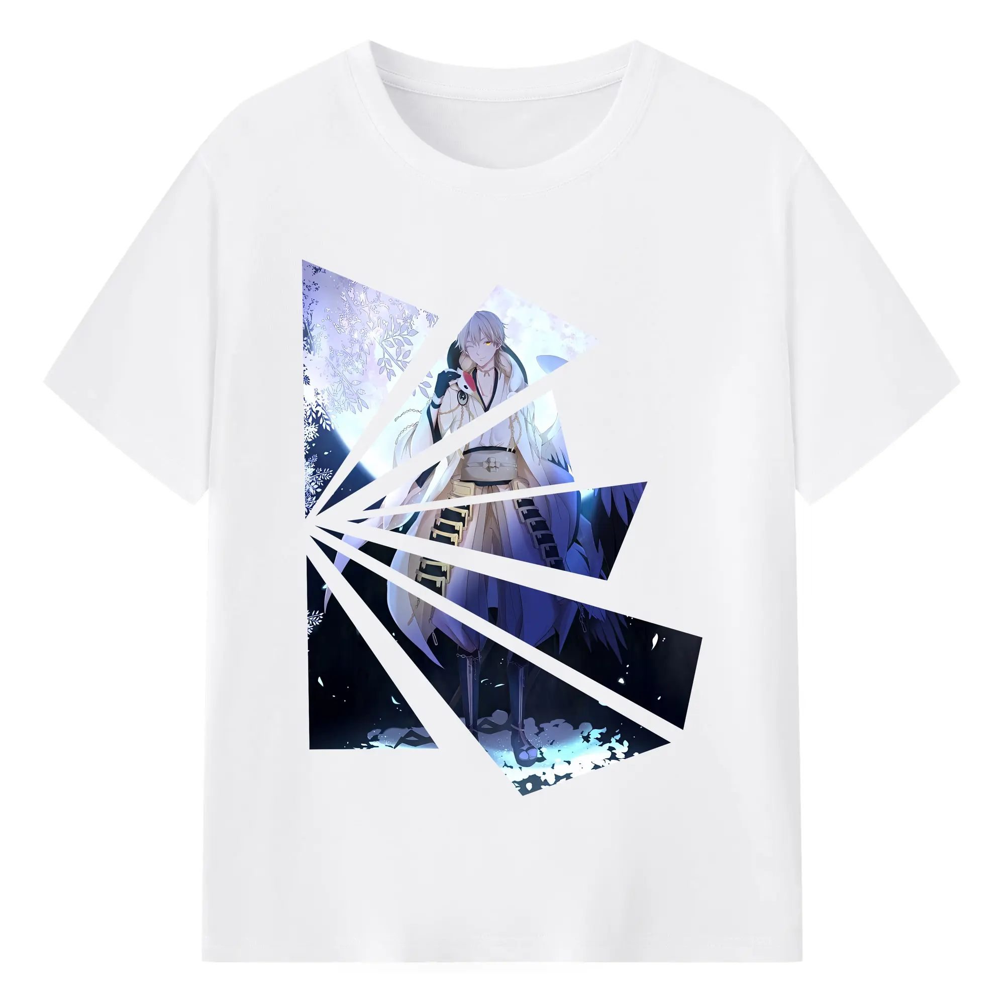 刀剣乱舞 グッズ,鶴丸国永 - 綿100％ 半袖Tシャツ ・ フロントプリント ・ 快適 通気性 ・ 日常使い 散歩 スポーツ用