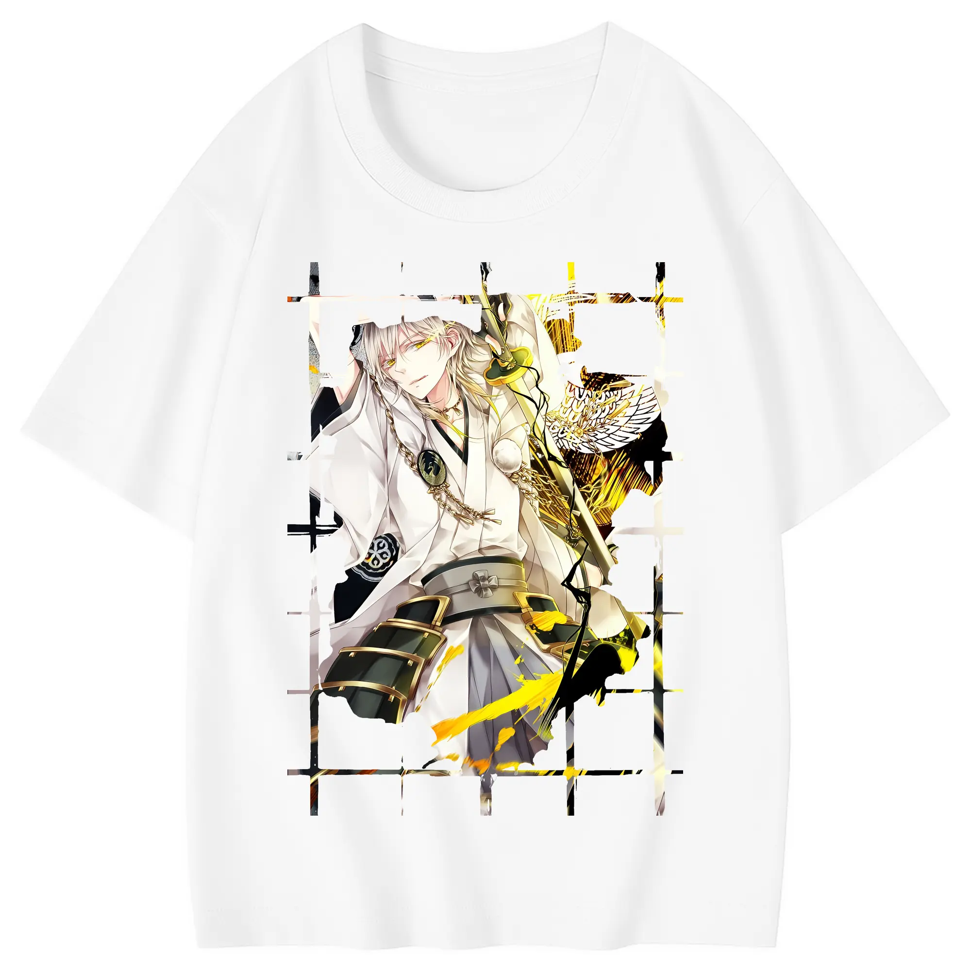 刀剣乱舞 グッズ,鶴丸国永 - 綿100％ キッズTシャツ ・ フロントプリント ・ 快適 通気性 ・ スポーツ カジュアル 散歩用