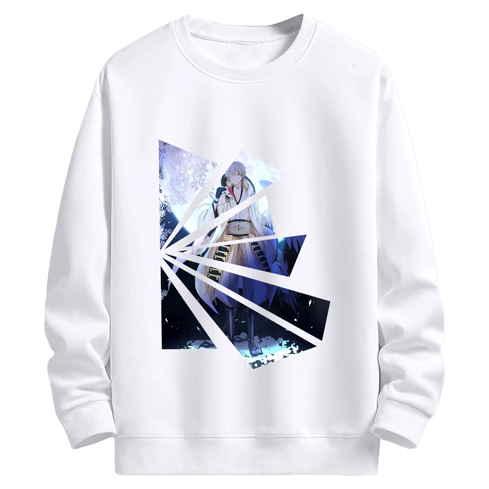 刀剣乱舞 グッズ,鶴丸国永 - 高品質 クルーネック スウェット ・ コットン59％ ポリエステル41％ ・ ユニセックス 長袖 トレーナー ・ カジュアル デイリー スポーツ 散歩用