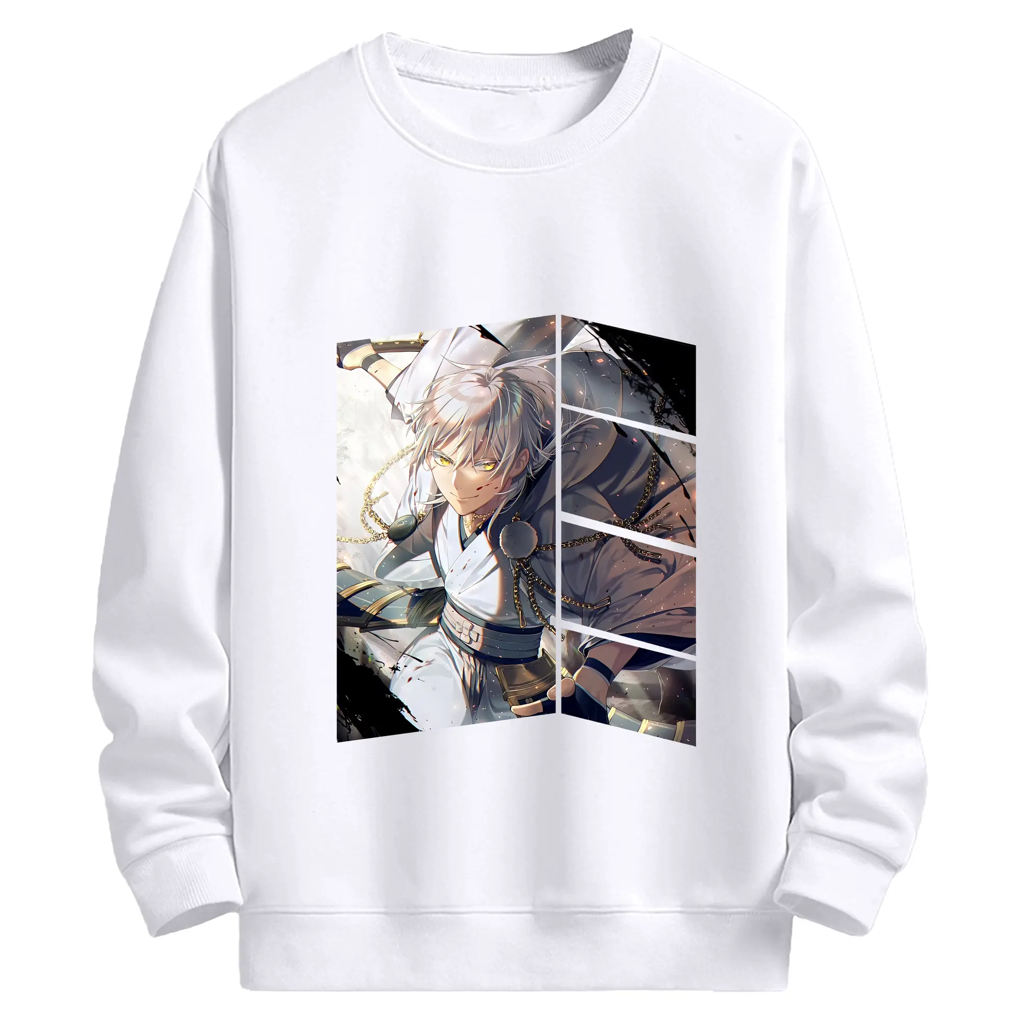 刀剣乱舞 グッズ,鶴丸国永 - 高品質 クルーネック スウェット ・ コットン59％ ポリエステル41％ ・ ユニセックス 長袖 トレーナー ・ カジュアル デイリー スポーツ 散歩用