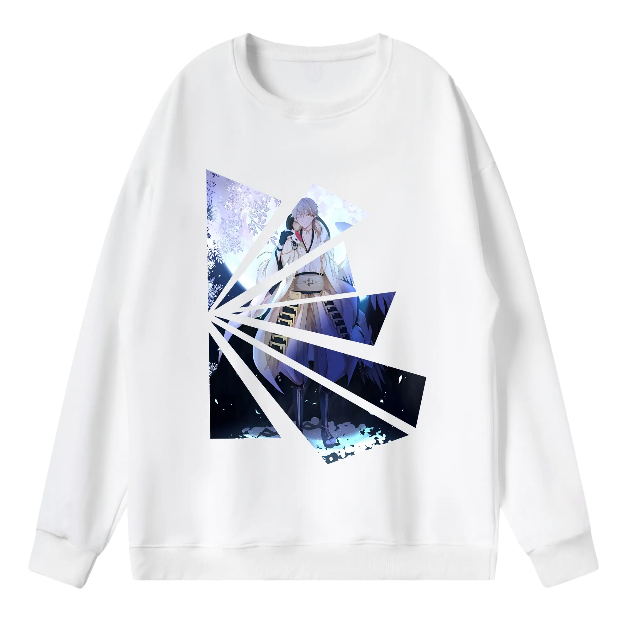 刀剣乱舞 グッズ,鶴丸国永 - 薄手 クルーネック スウェット 裏毛260g · ポリエステル 春秋向け カジュアル 男女兼用 · トレーナー デイリー スポーツ 散歩に最適