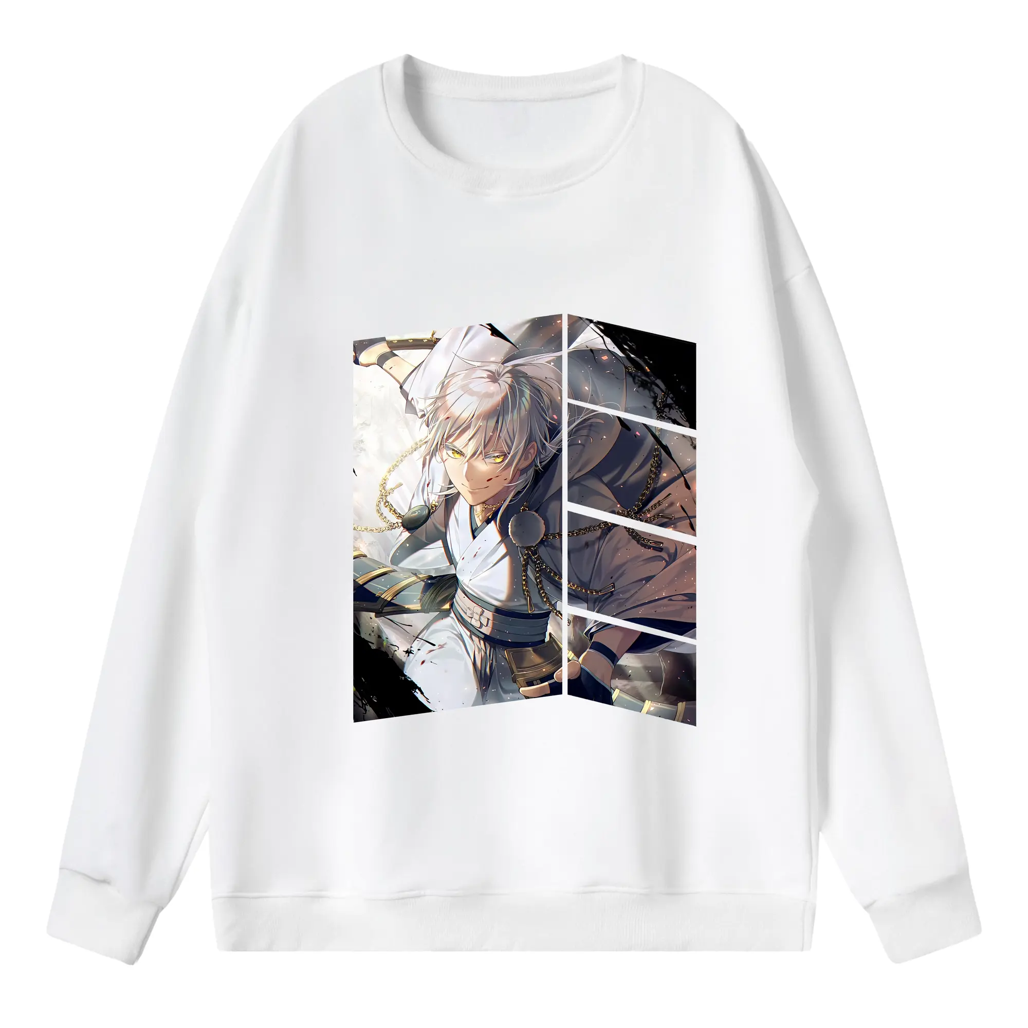 刀剣乱舞 グッズ,鶴丸国永 - 薄手 クルーネック スウェット 裏毛260g · ポリエステル 春秋向け カジュアル 男女兼用 · トレーナー デイリー スポーツ 散歩に最適