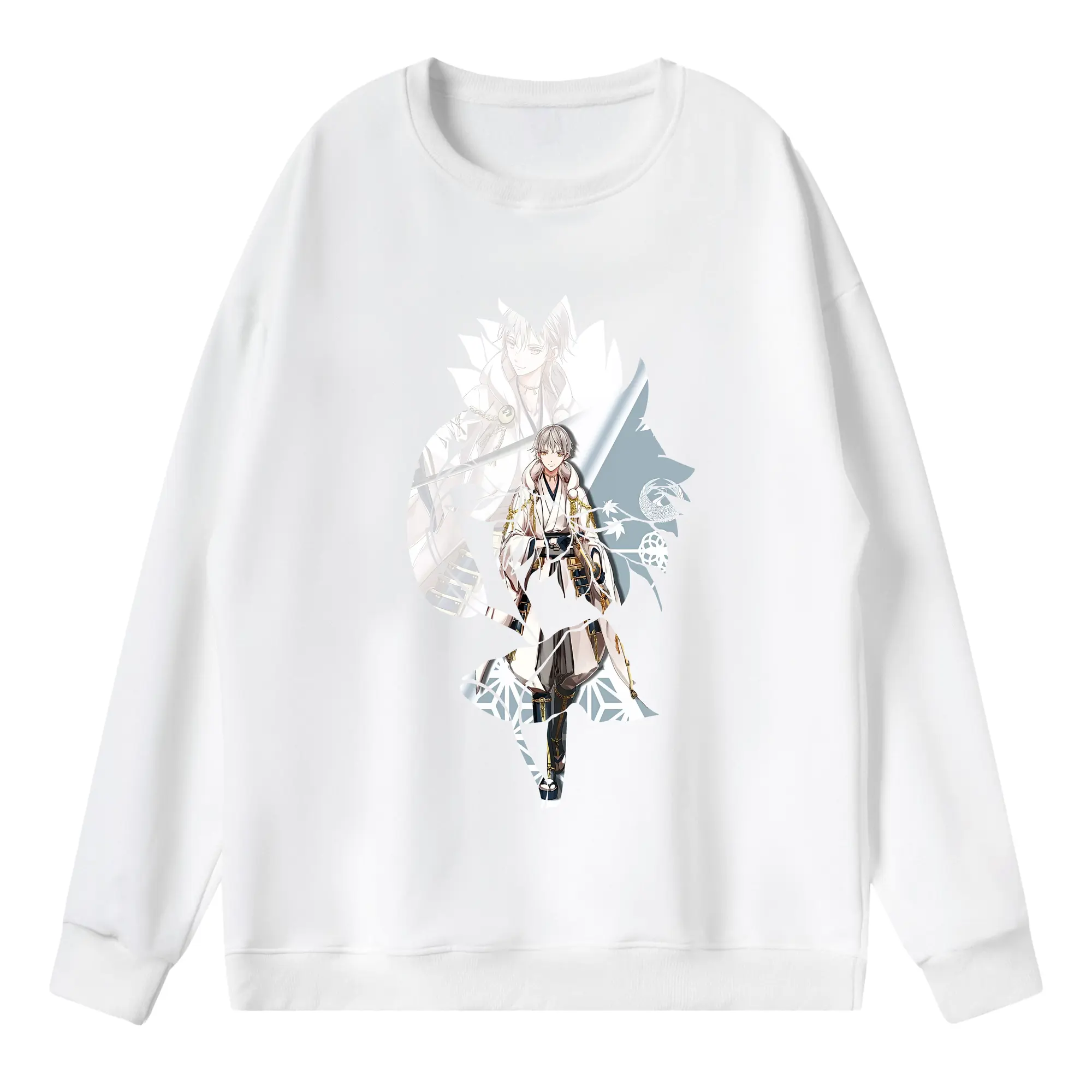 刀剣乱舞 グッズ,鶴丸国永 - 薄手 クルーネック スウェット 裏毛260g · ポリエステル 春秋向け カジュアル 男女兼用 · トレーナー デイリー スポーツ 散歩に最適