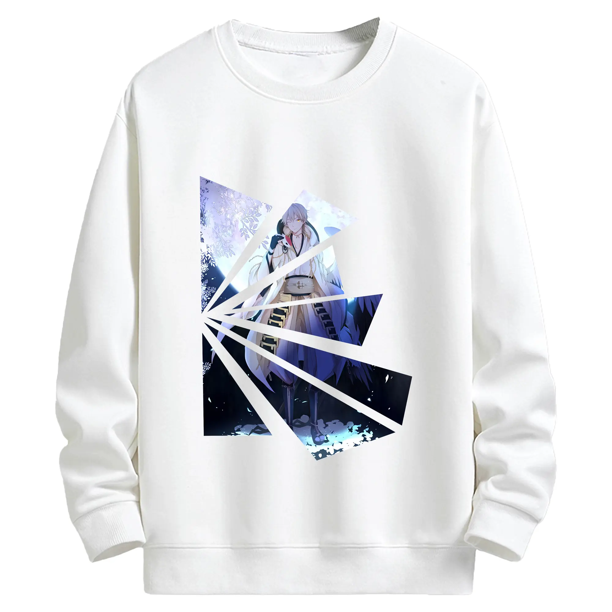 刀剣乱舞 グッズ,鶴丸国永 - キッズ クルーネックスウェットシャツ ・ フロントプリント ・ 綿80％ ポリエステル20％ ・ 快適 通学 スポーツ 日常使い お散歩用