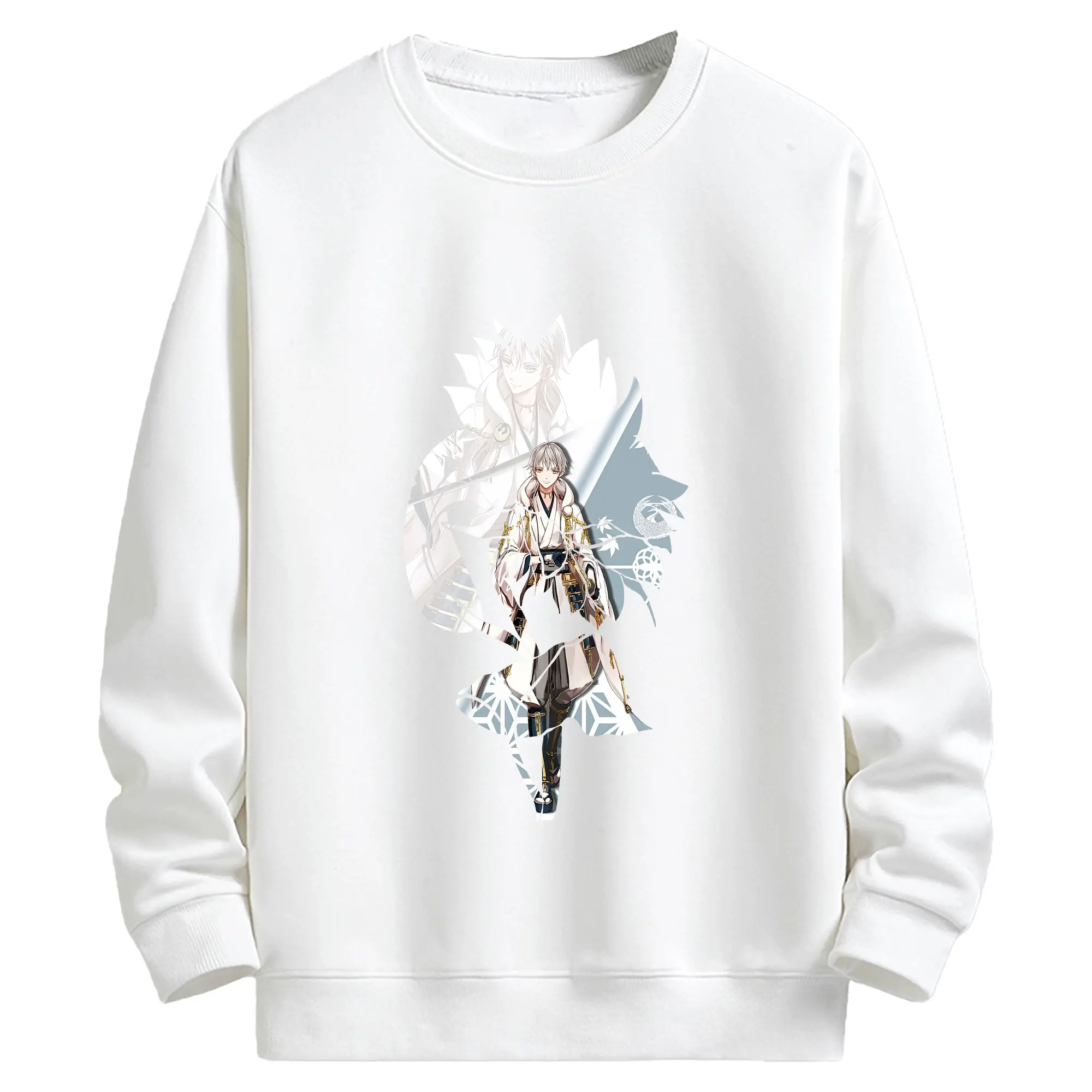 刀剣乱舞 グッズ,鶴丸国永 - キッズ クルーネックスウェットシャツ ・ フロントプリント ・ 綿80％ ポリエステル20％ ・ 快適 通学 スポーツ 日常使い お散歩用