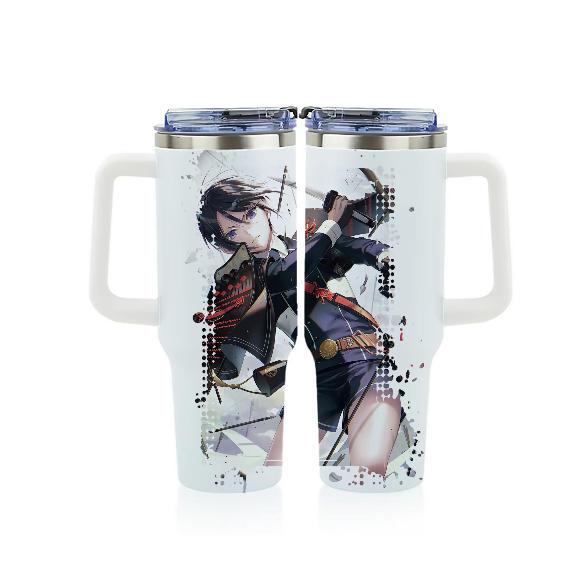 刀剣乱舞 グッズ,薬研藤四郎 - 1200mL フルプリント車用タンブラー ・ 304ステンレス 内側 ・ 201ステンレス 外側 ・ 保温 保冷 ・ 通勤 ドライブ アウトドア用