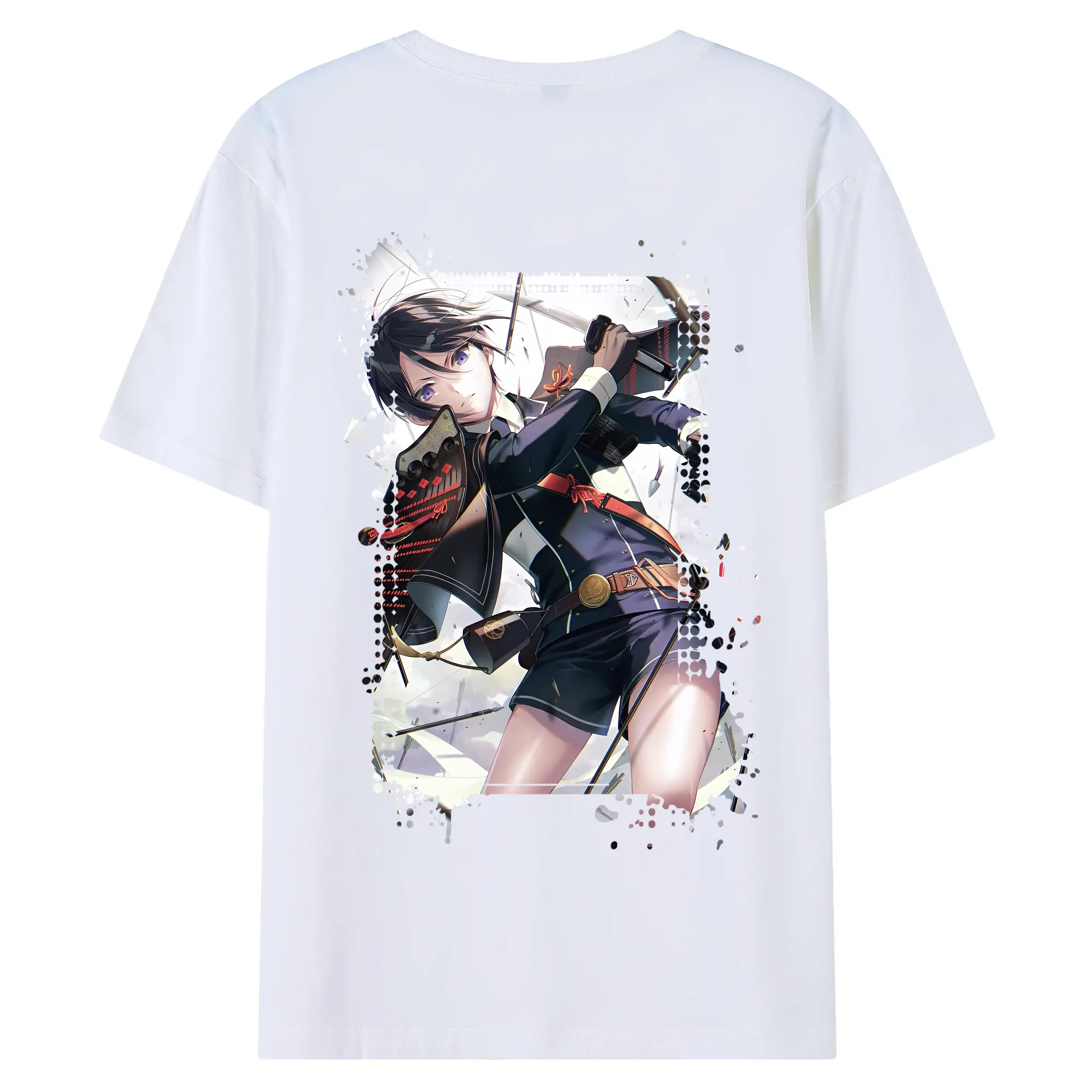 刀剣乱舞 グッズ,薬研藤四郎 - 綿100％ 半袖Tシャツ ・ バックプリント ・ 快適 通気性 ・ 日常使い 散歩 スポーツ用