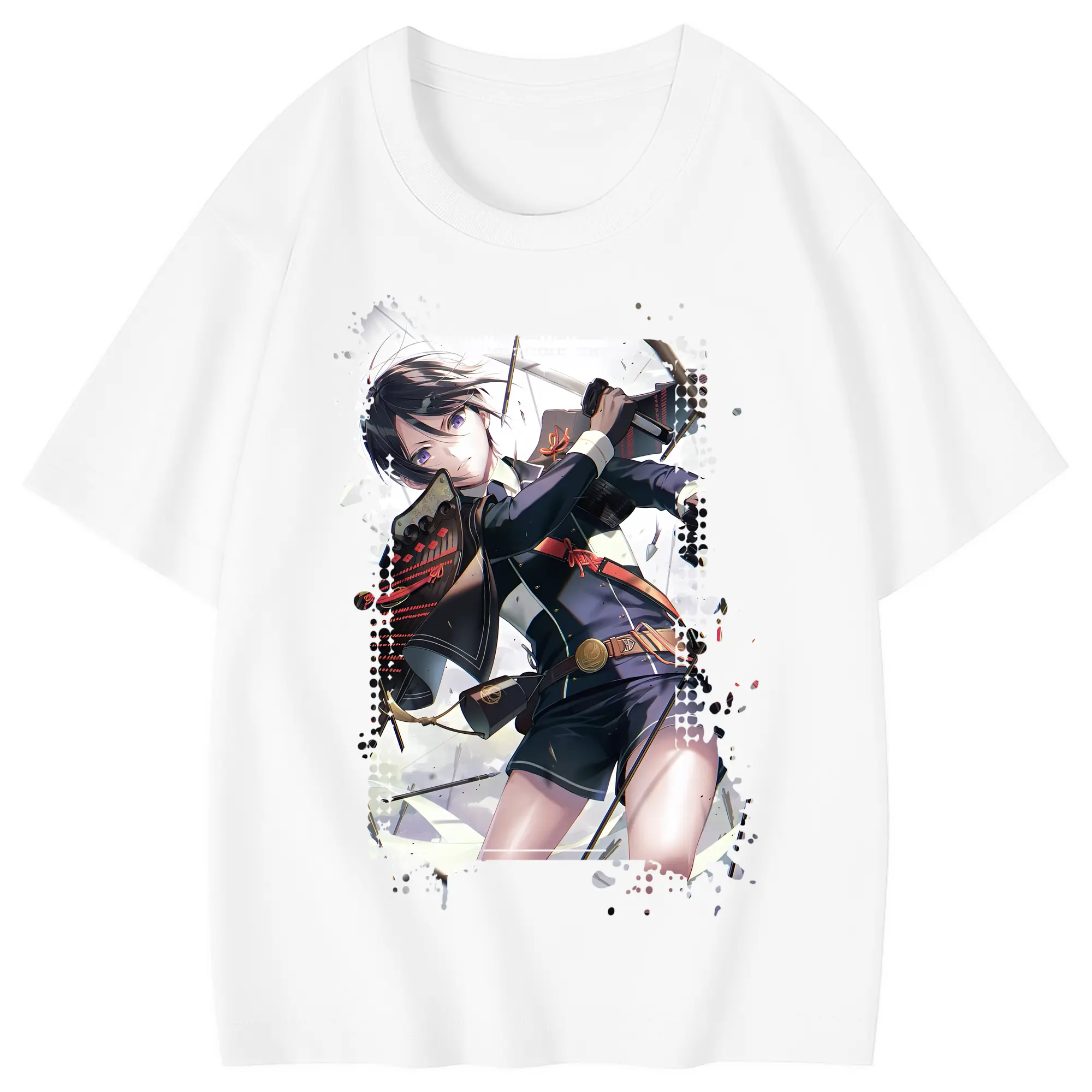刀剣乱舞 グッズ,薬研藤四郎 - 綿100％ キッズTシャツ ・ フロントプリント ・ 快適 通気性 ・ スポーツ カジュアル 散歩用