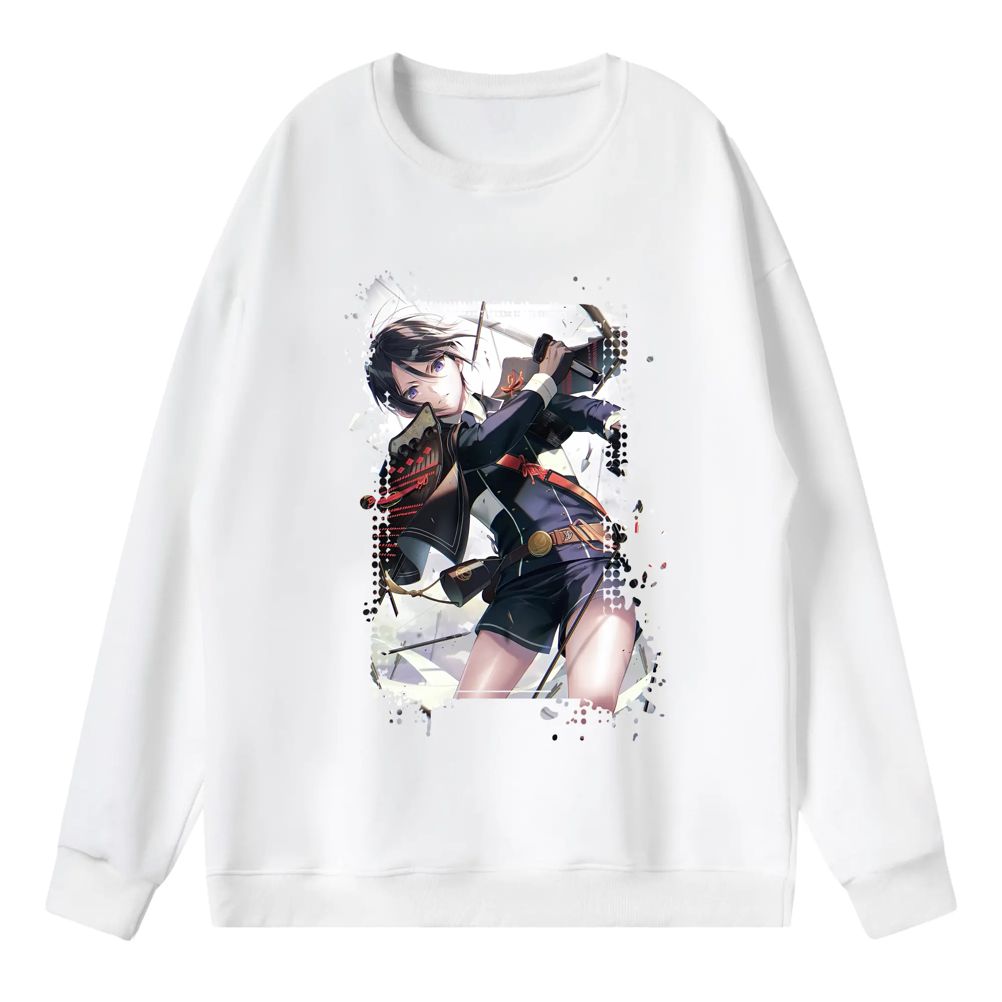 刀剣乱舞 グッズ,薬研藤四郎 - 薄手 クルーネック スウェット 裏毛260g · ポリエステル 春秋向け カジュアル 男女兼用 · トレーナー デイリー スポーツ 散歩に最適