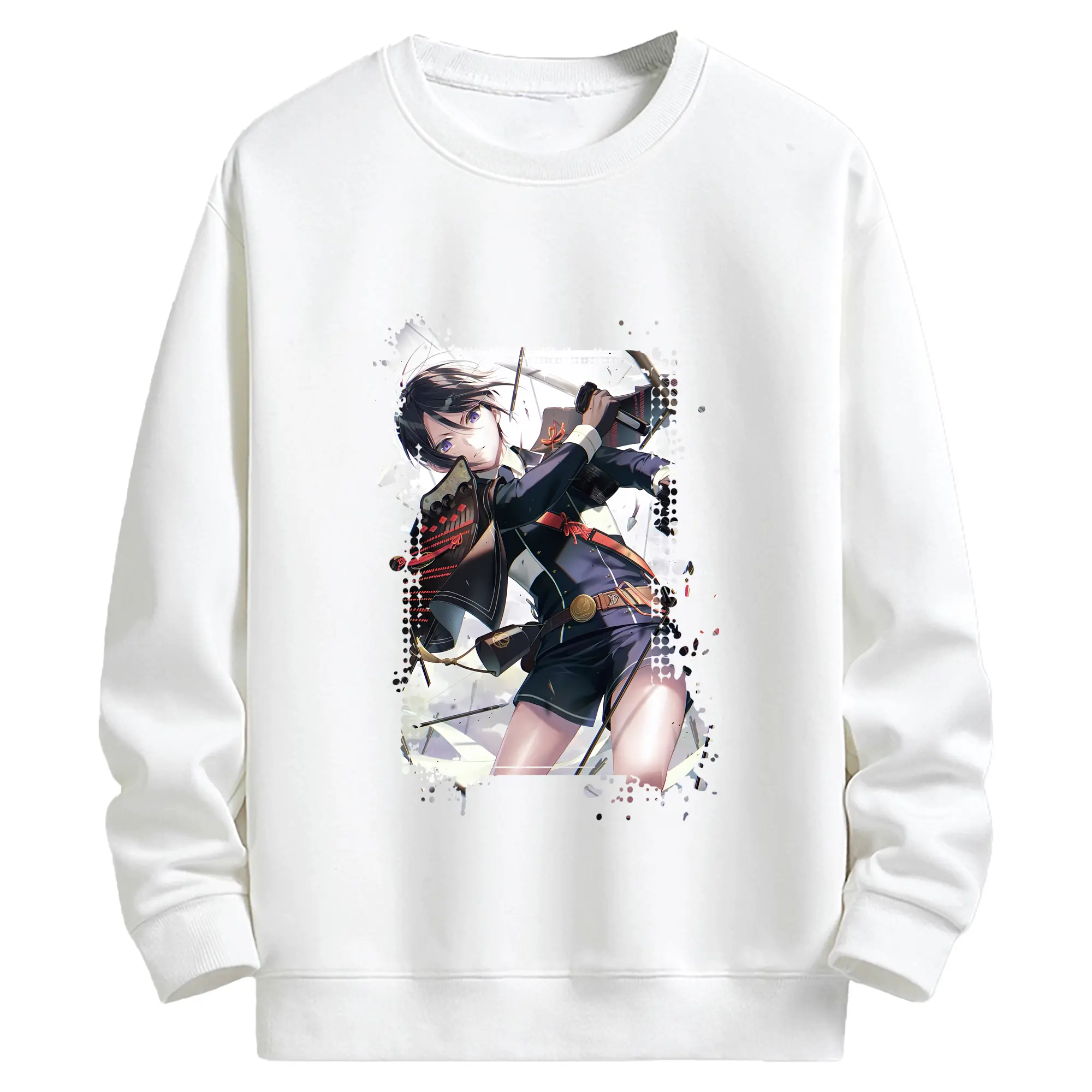 刀剣乱舞 グッズ,薬研藤四郎 - キッズ クルーネックスウェットシャツ ・ フロントプリント ・ 綿80％ ポリエステル20％ ・ 快適 通学 スポーツ 日常使い お散歩用