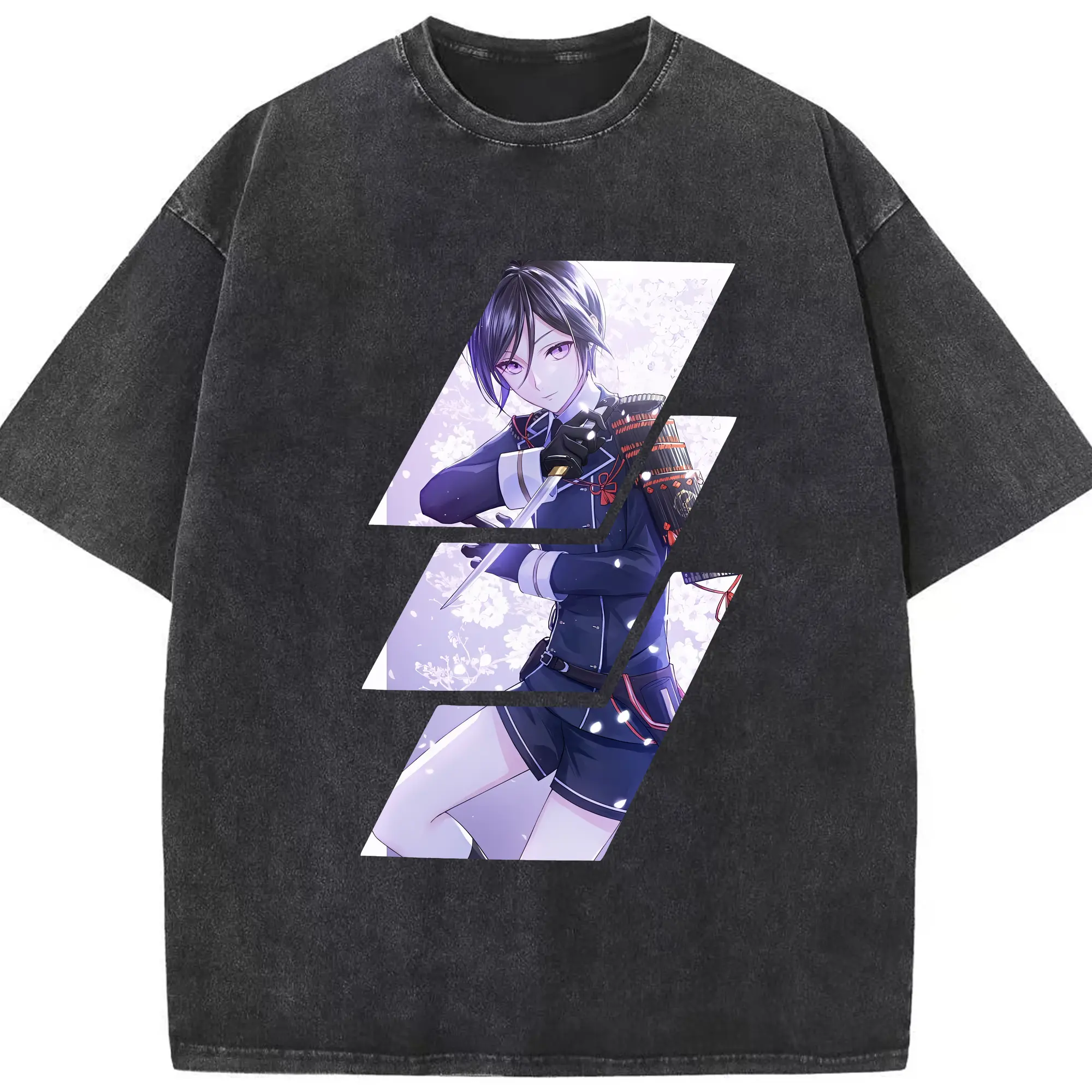 刀剣乱舞 グッズ,薬研藤四郎 - 綿100％ ヴィンテージ風 半袖Tシャツ ・ フロントプリント ・ 柔らか肌触り ・ 通気性 快適 ・ スポーツ カジュアル 外出用