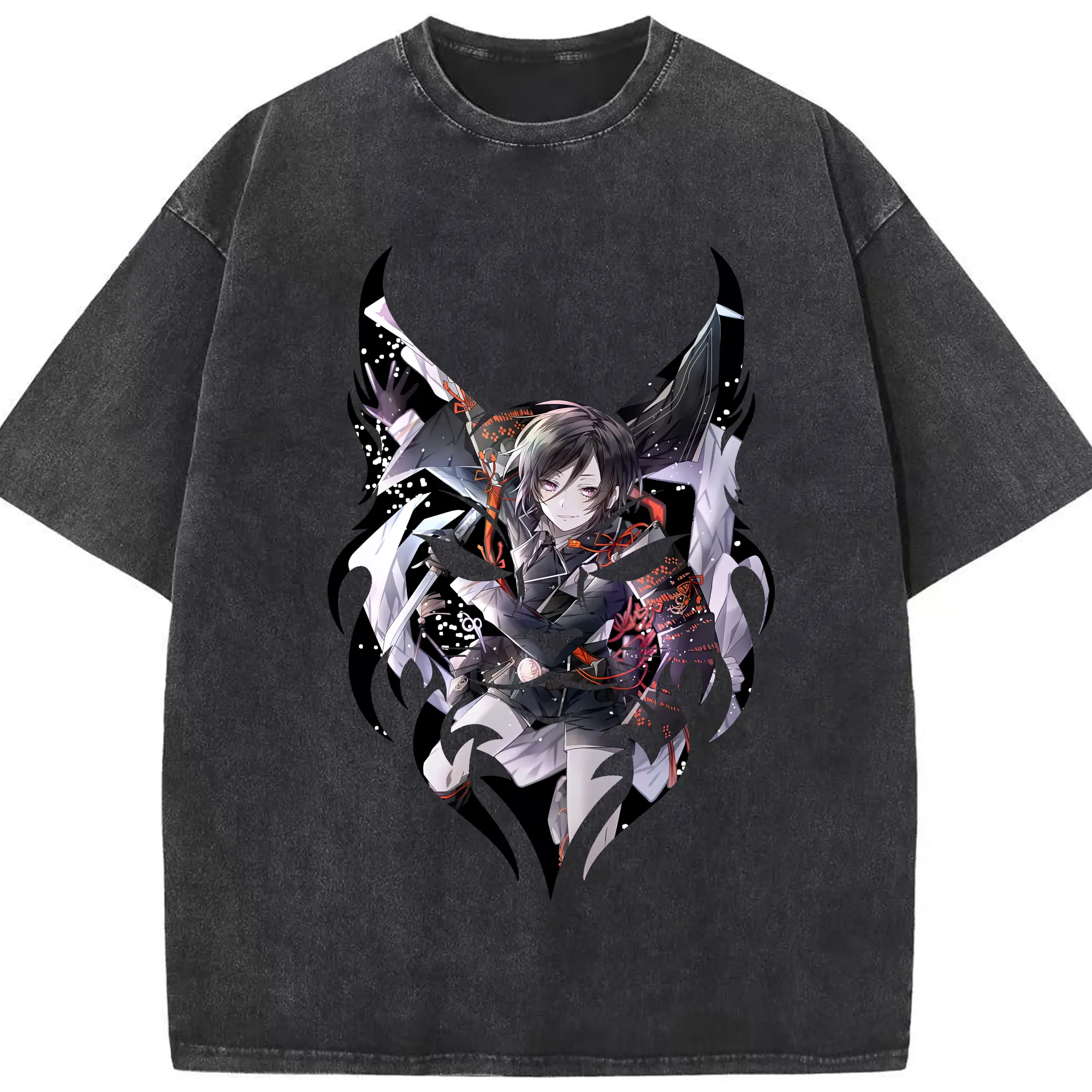 刀剣乱舞 グッズ,薬研藤四郎 - 綿100％ ヴィンテージ風 半袖Tシャツ ・ フロントプリント ・ 柔らか肌触り ・ 通気性 快適 ・ スポーツ カジュアル 外出用
