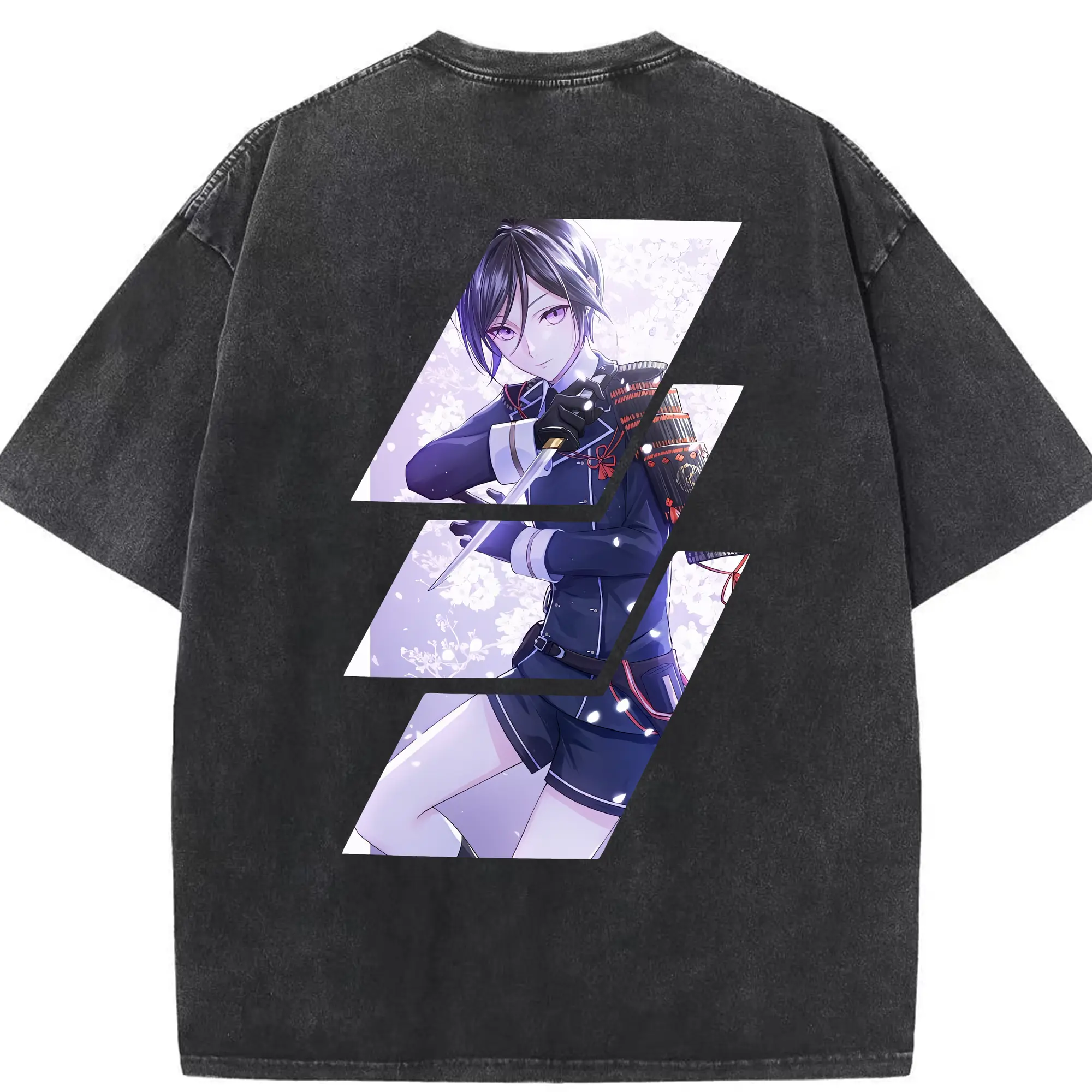 刀剣乱舞 グッズ,薬研藤四郎 - 綿100％ ヴィンテージ風 半袖Tシャツ ・ 背面プリント ・ 柔らか肌触り ・ 通気性 快適 ・ スポーツ カジュアル 外出用